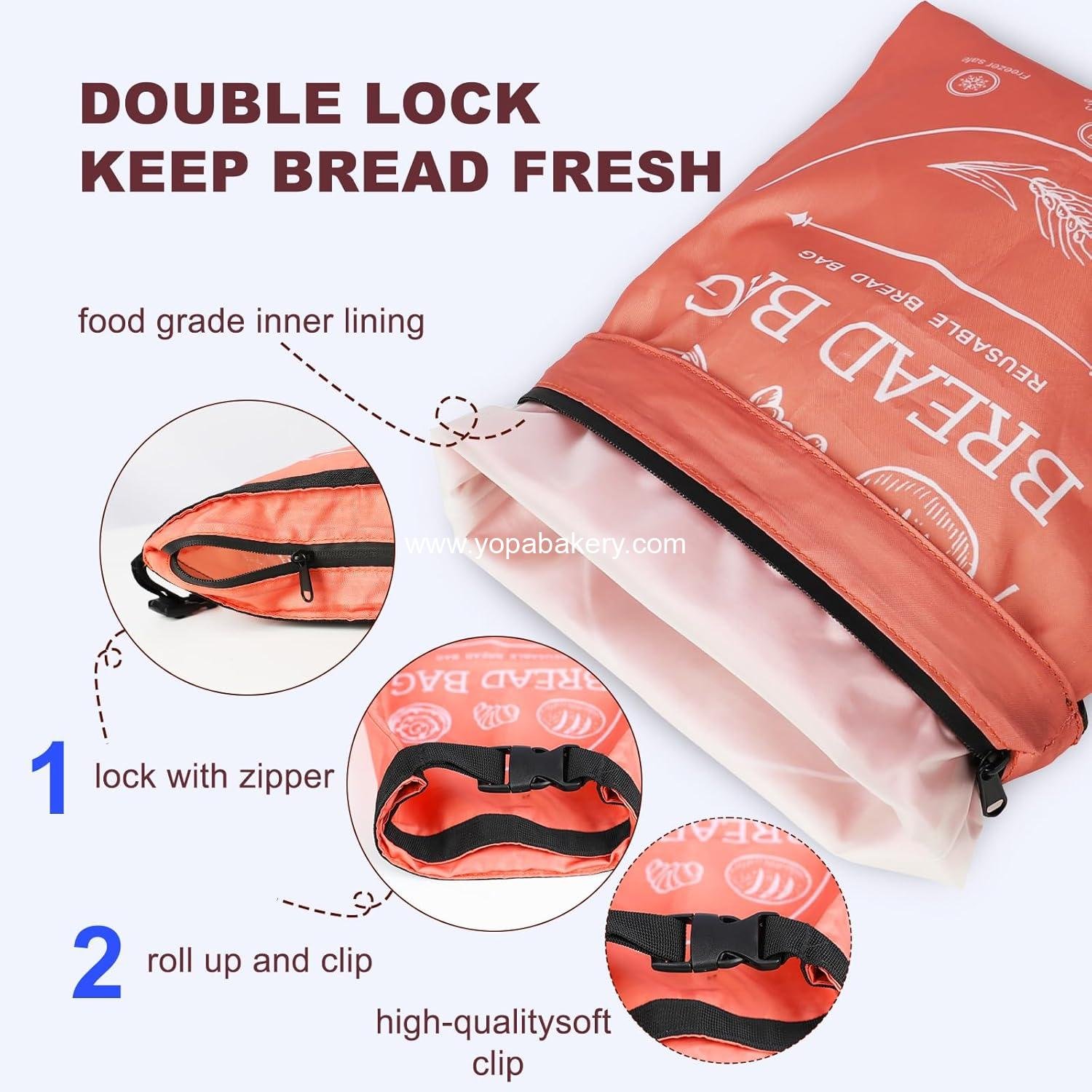 OEM Reusable Bread Bags for Homemade Bread & Sourdough - Linen Cover, Freezer-Safe Storage to Keep Bread Fresh for Days (XL, Orange) - Factory
