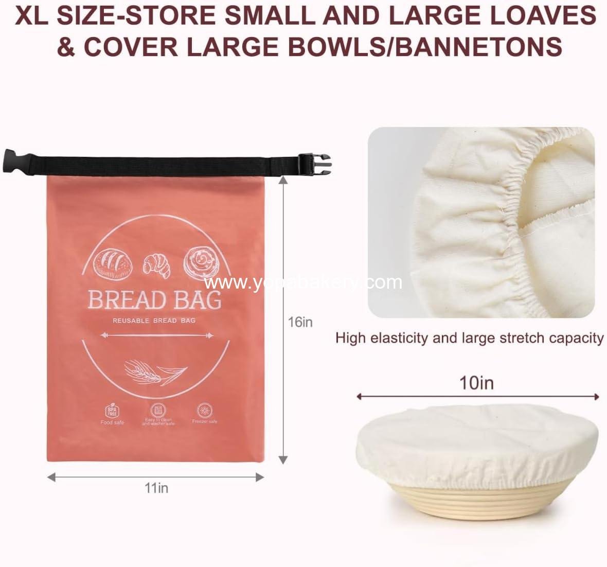 OEM Reusable Bread Bags for Homemade Bread & Sourdough - Linen Cover, Freezer-Safe Storage to Keep Bread Fresh for Days (XL, Orange) - Factory