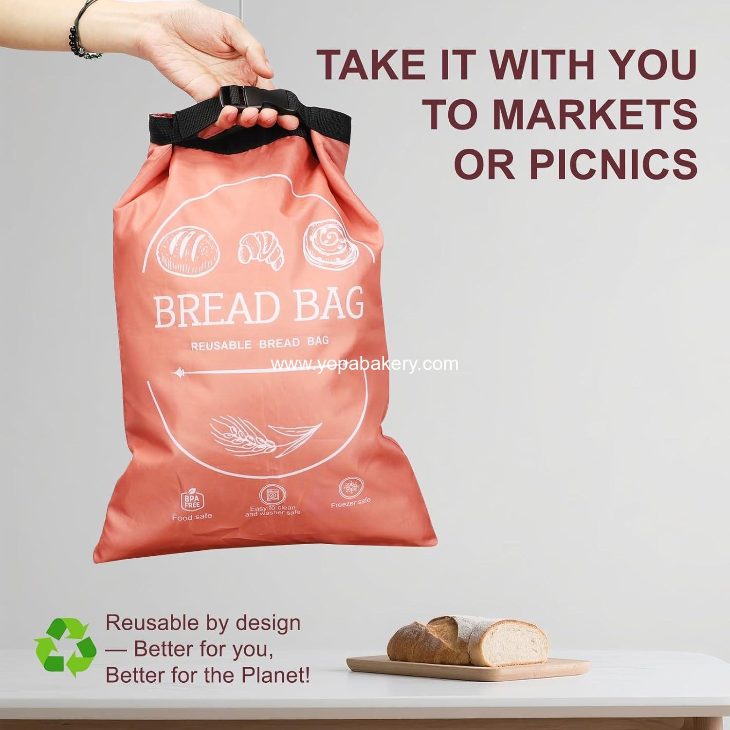 OEM Reusable Bread Bags for Homemade Bread & Sourdough - Linen Cover, Freezer-Safe Storage to Keep Bread Fresh for Days (XL, Orange) - Factory