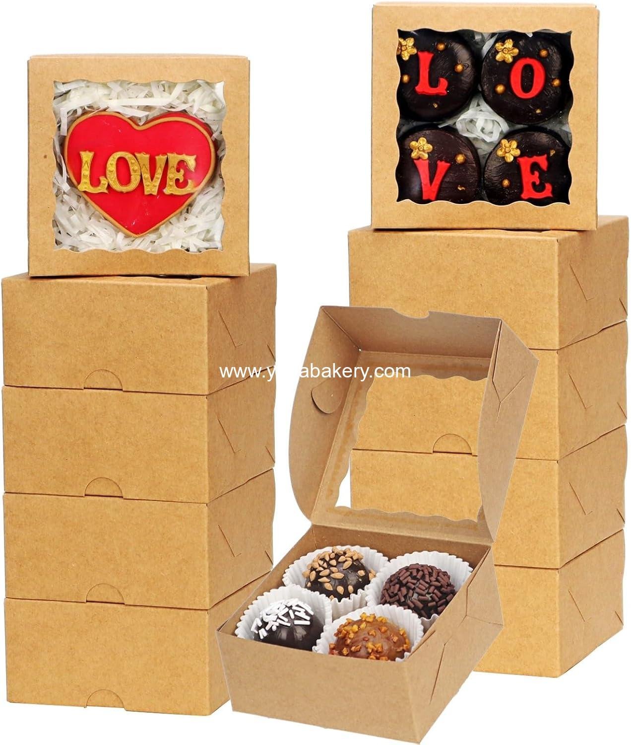 Wholesale 40 Pack Small Bakery Boxes 4x4x2 Inches for Cookies, Mini Bundt Cakes, Pies, Cinnamon Rolls, and Truffles - Perfect for Parties and Weddings Factory