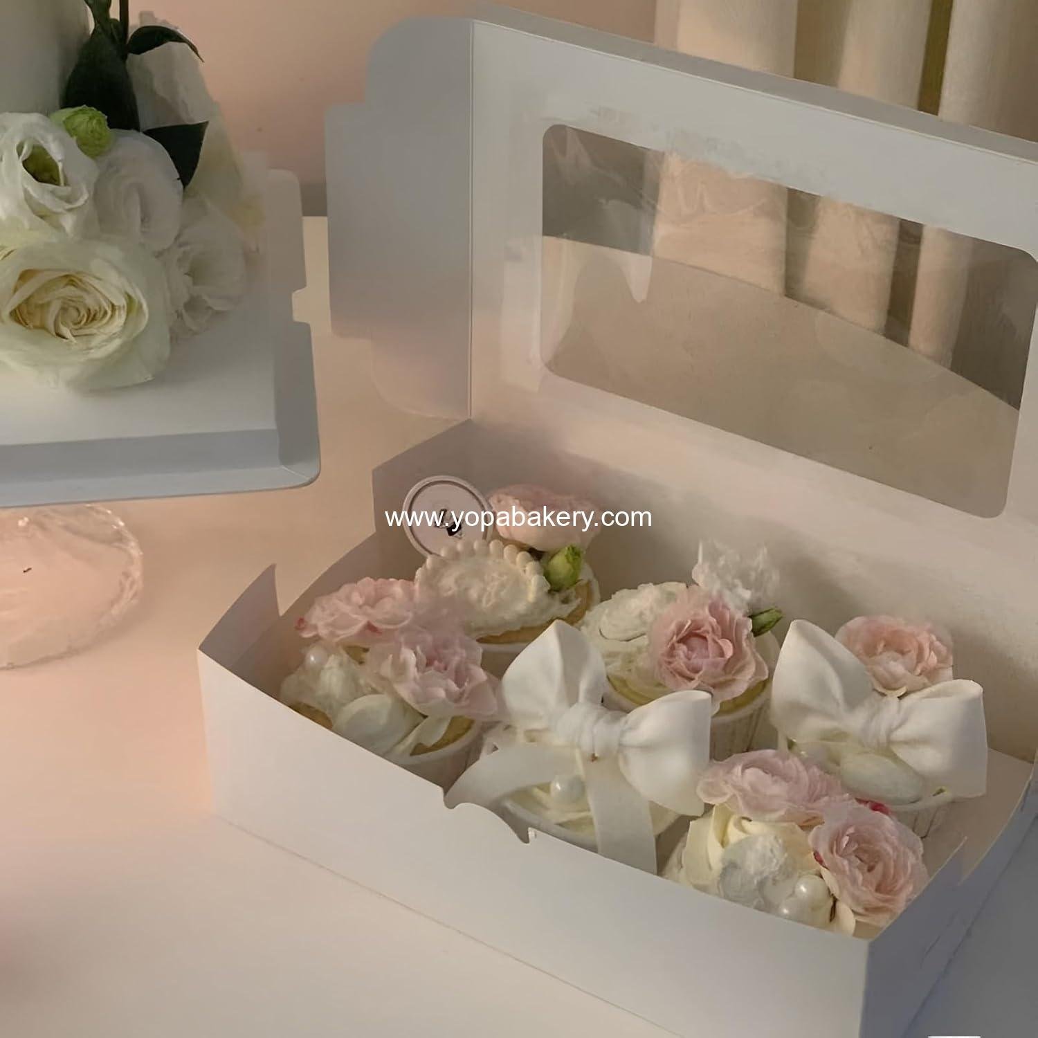 Wholesale 20pcs White Cookie Boxes with Window, 8x6x2.5In Pastry Boxes for Gift Giving Treats, Bread, Donuts, Valentine's Day, Mother's Day, Christmas, Holiday Gatherings - Manufacturer