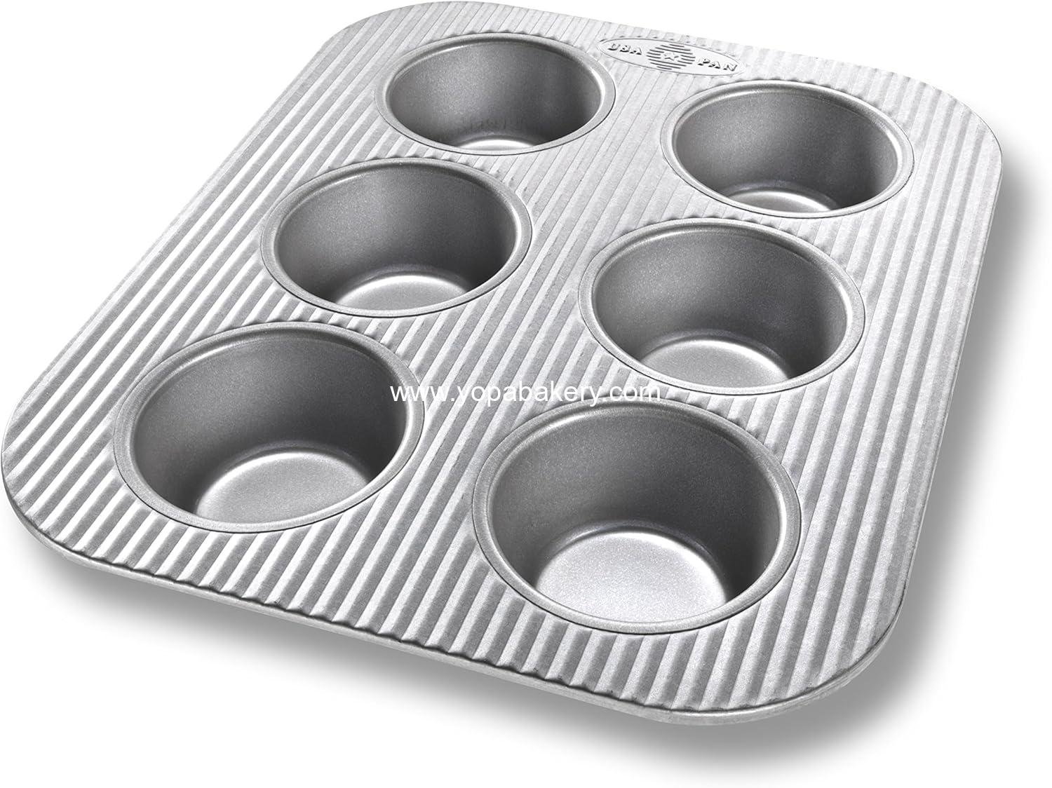 USA Pan Nonstick Toaster Oven 6 Cup Muffin Pan, Aluminized Steel