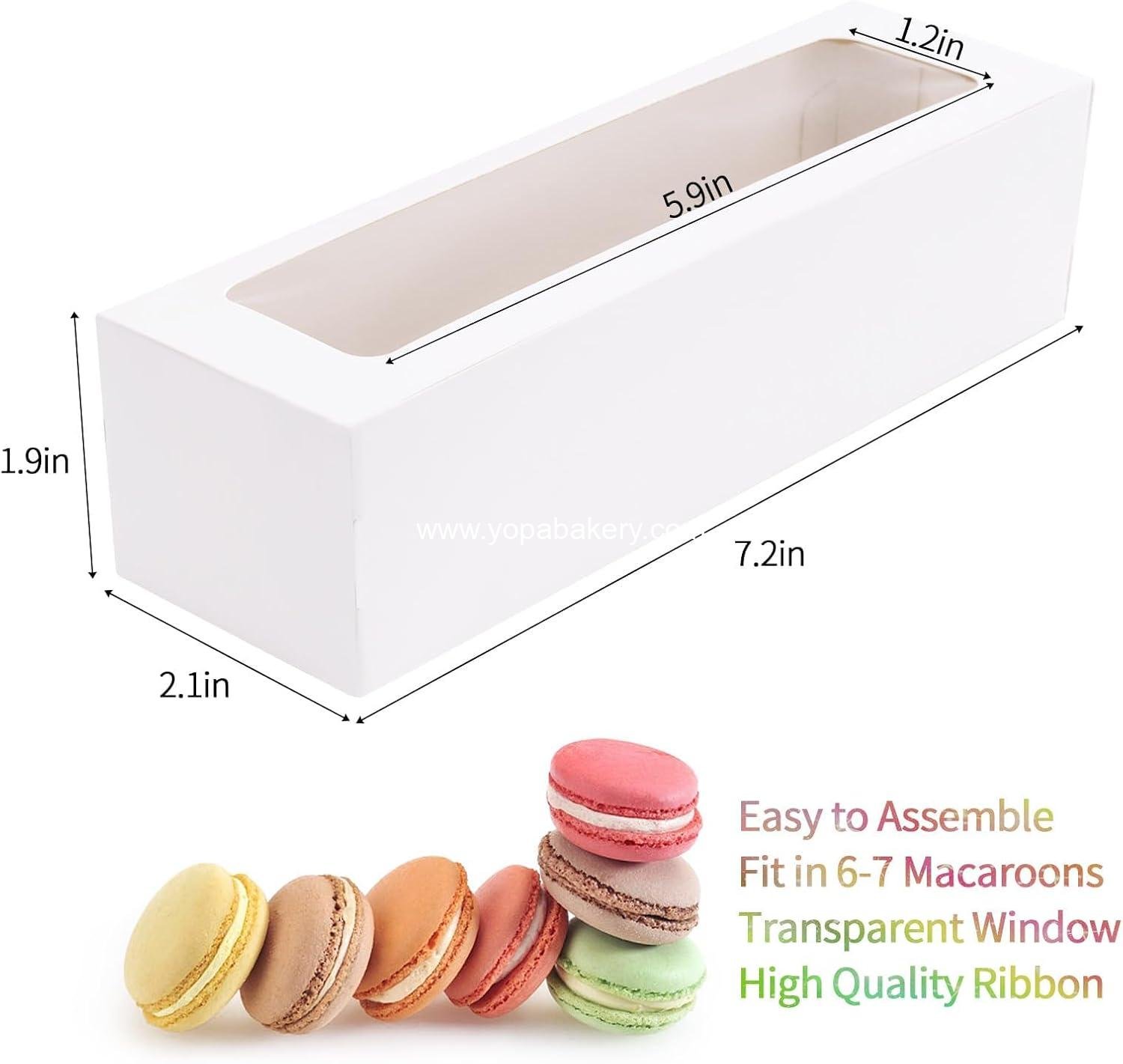 Wholesale 25 Pack Macaron Boxes for 5-7 Macarons Candy Packaging with Ribbon for Gifts (White) - Factory Wholesale 25 Pack Macaron Boxes for 5-7 Macarons Candy Packaging with Ribbon for Gifts (White) - Factory