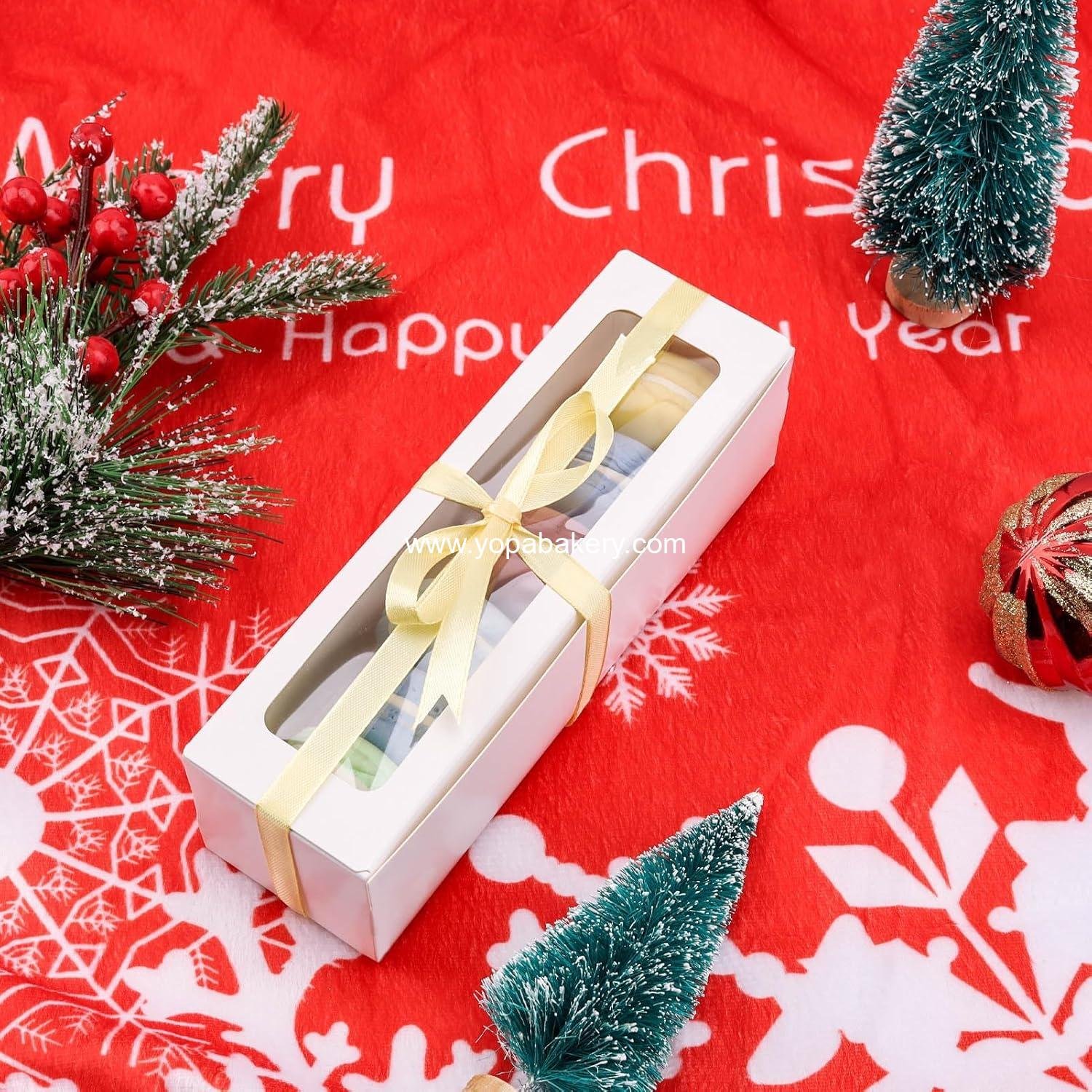 Wholesale 25 Pack Macaron Boxes for 5-7 Macarons Candy Packaging with Ribbon for Gifts (White) - Factory Wholesale 25 Pack Macaron Boxes for 5-7 Macarons Candy Packaging with Ribbon for Gifts (White) - Factory