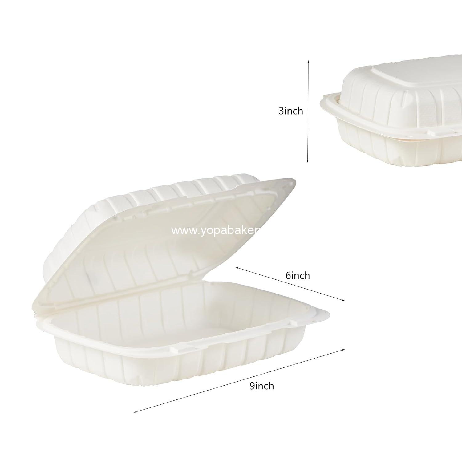 Wholesale 9X6 Heavy Duty 1-Compartment Plastic Clamshell Food Containers 50-Pack for Sandwich Salad Disposable Hinged Snap Lid Factory
