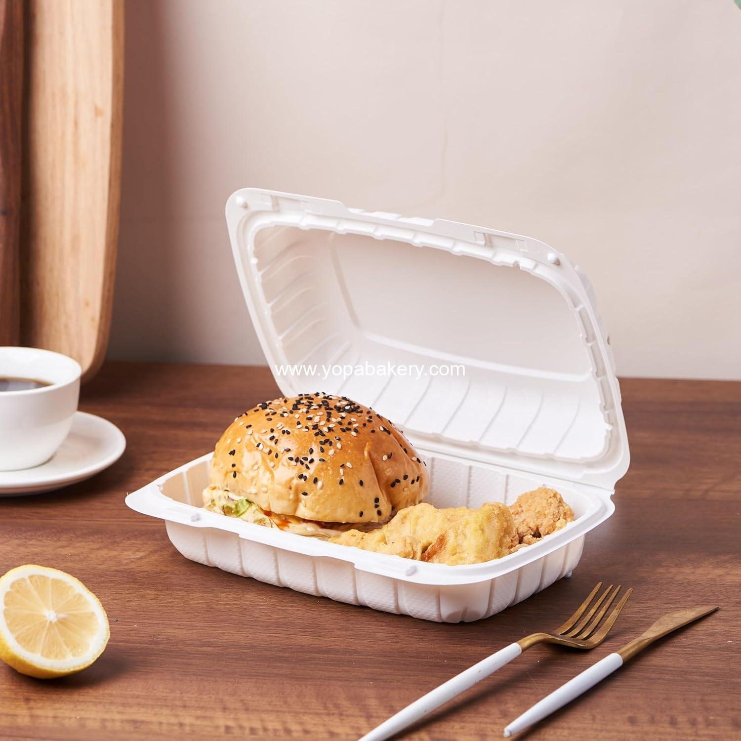 Wholesale 9X6 Heavy Duty 1-Compartment Plastic Clamshell Food Containers 50-Pack for Sandwich Salad Disposable Hinged Snap Lid Factory