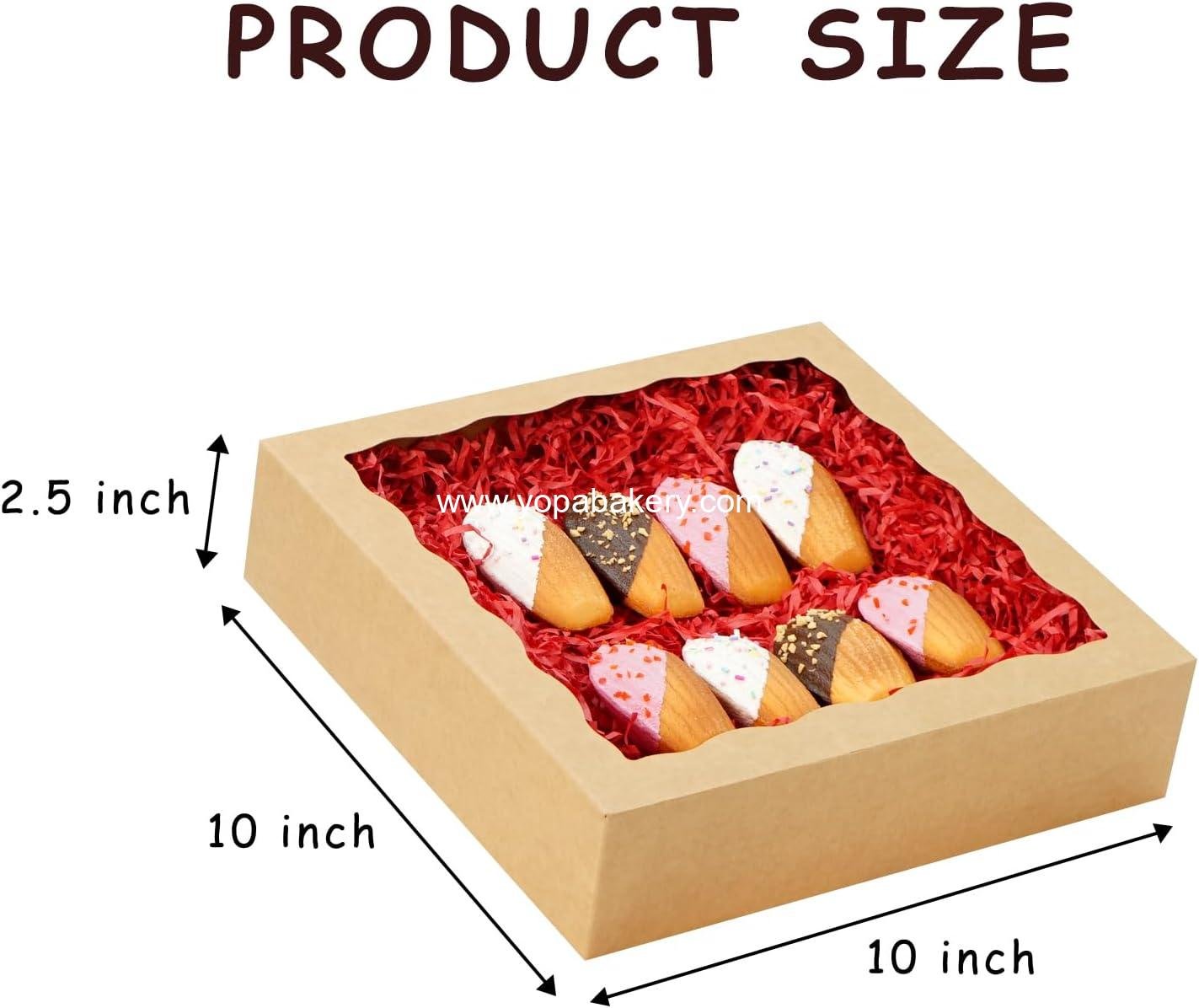 Wholesale 20 Pcs Pie Boxes 10x10x2.5 Inch Bakery Boxes with Window for Treats, Macarons, Desserts, Chocolate Covered Strawberries - Factory