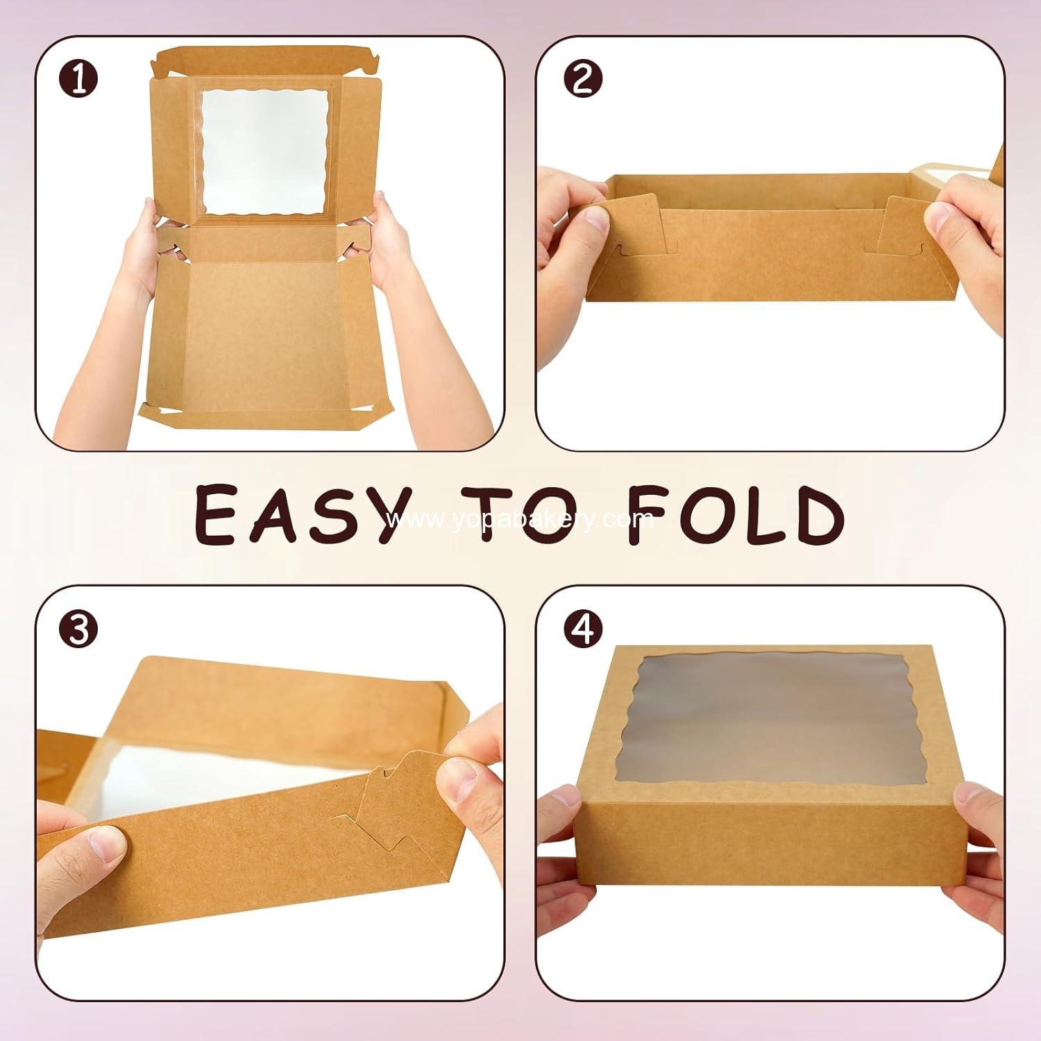 Wholesale 20 Pcs Pie Boxes 10x10x2.5 Inch Bakery Boxes with Window for Treats, Macarons, Desserts, Chocolate Covered Strawberries - Factory