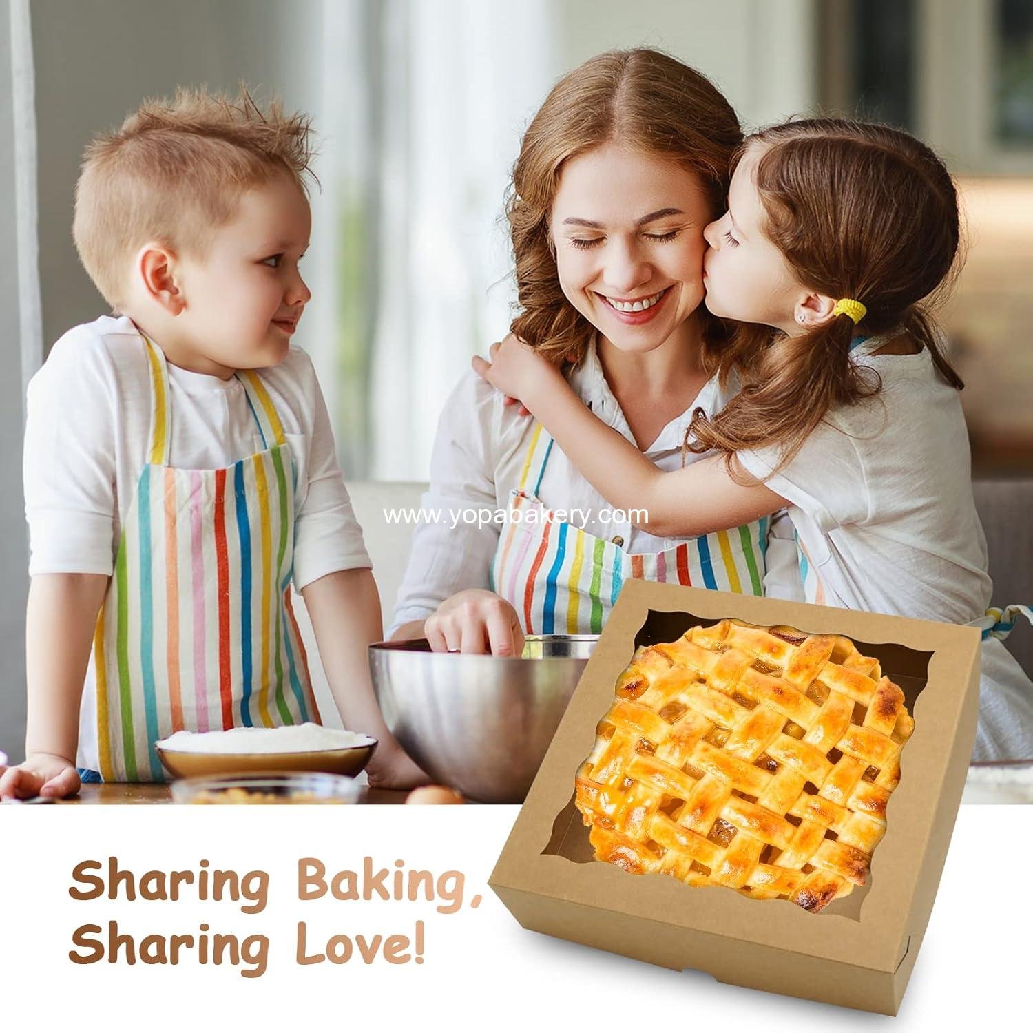 Wholesale 20 Pcs Pie Boxes 10x10x2.5 Inch Bakery Boxes with Window for Treats, Macarons, Desserts, Chocolate Covered Strawberries - Factory