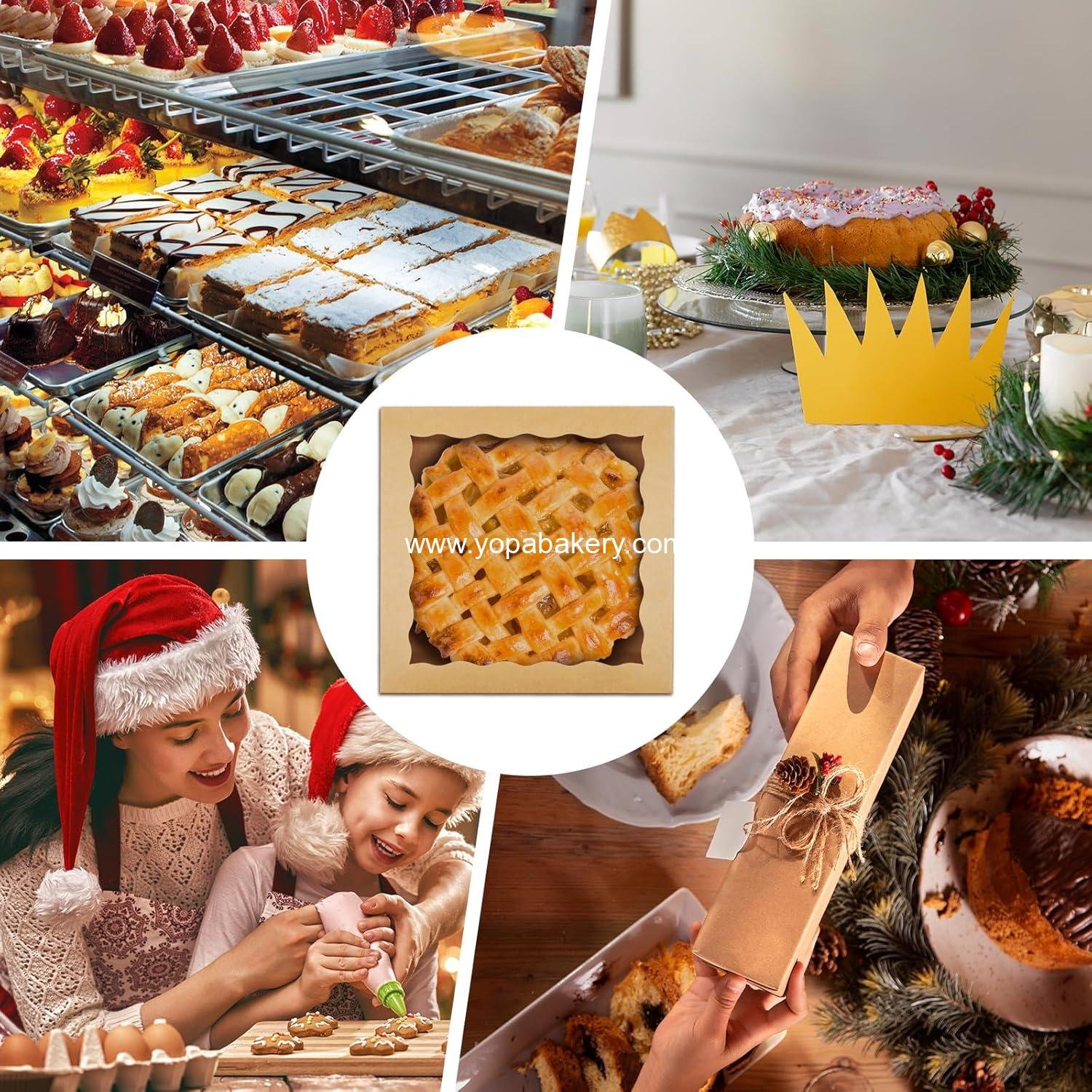 Wholesale 20 Pcs Pie Boxes 10x10x2.5 Inch Bakery Boxes with Window for Treats, Macarons, Desserts, Chocolate Covered Strawberries - Factory