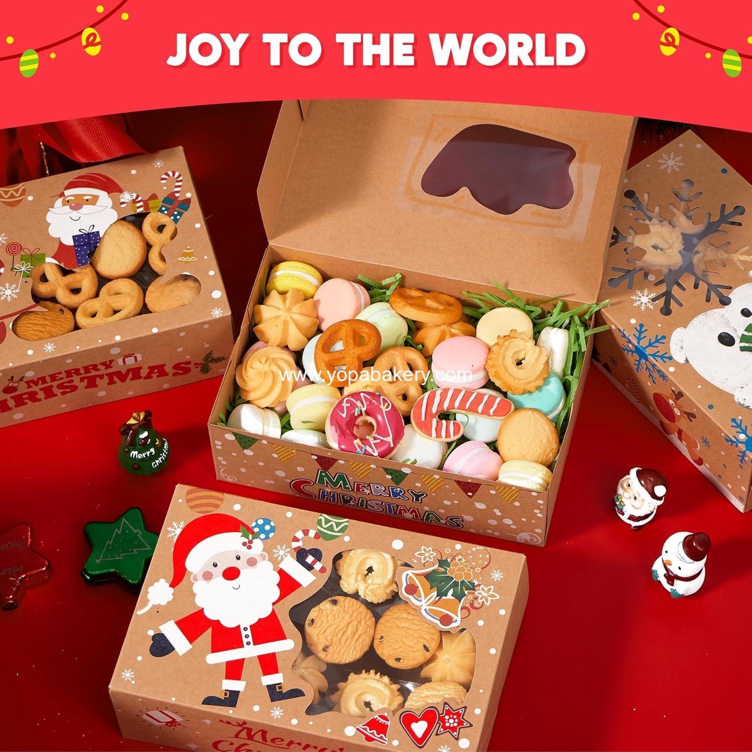 Wholesale 24PCS Christmas Cookie Boxes for Gift Giving, 8.75