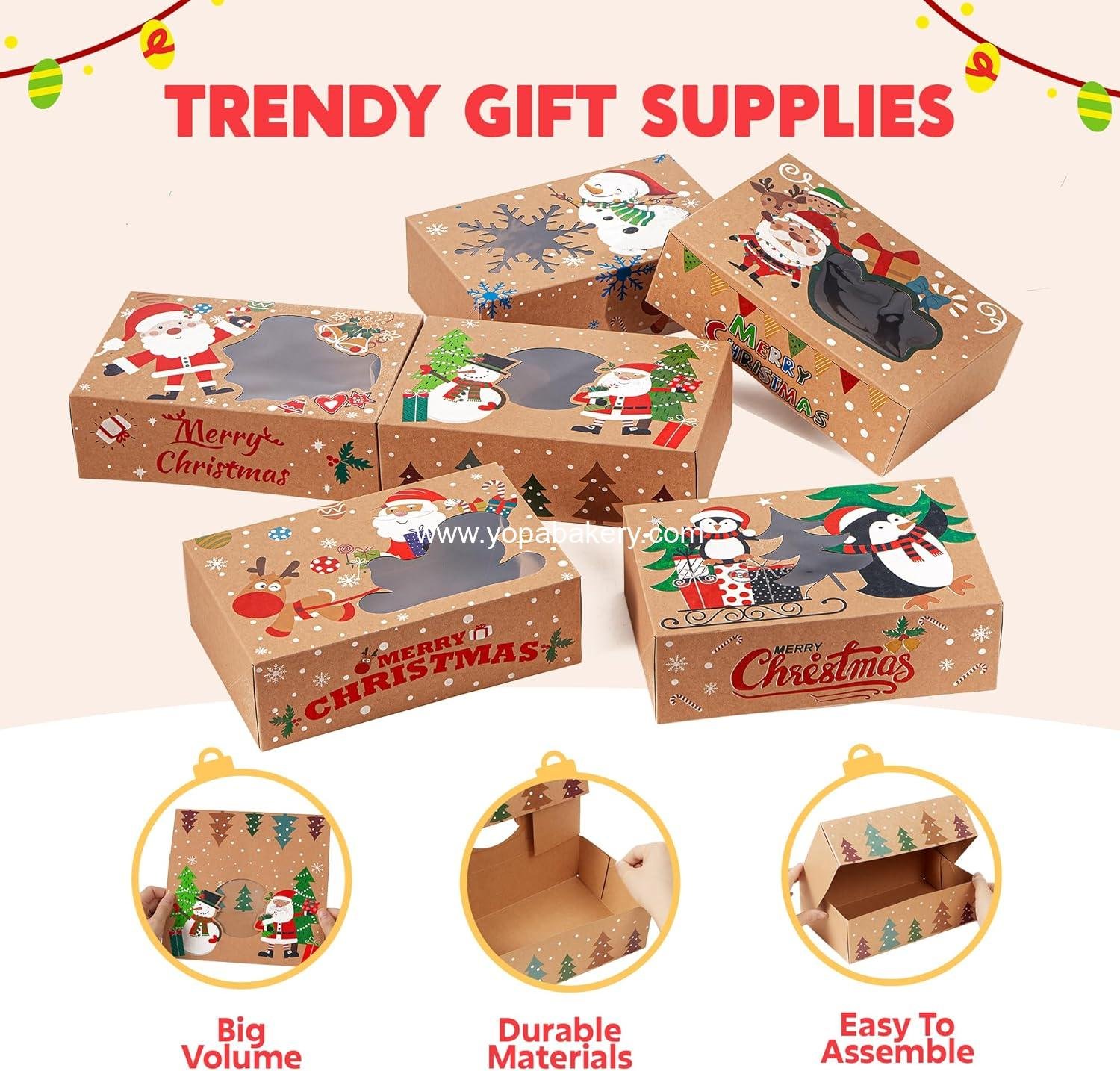 Wholesale 24PCS Christmas Cookie Boxes for Gift Giving, 8.75