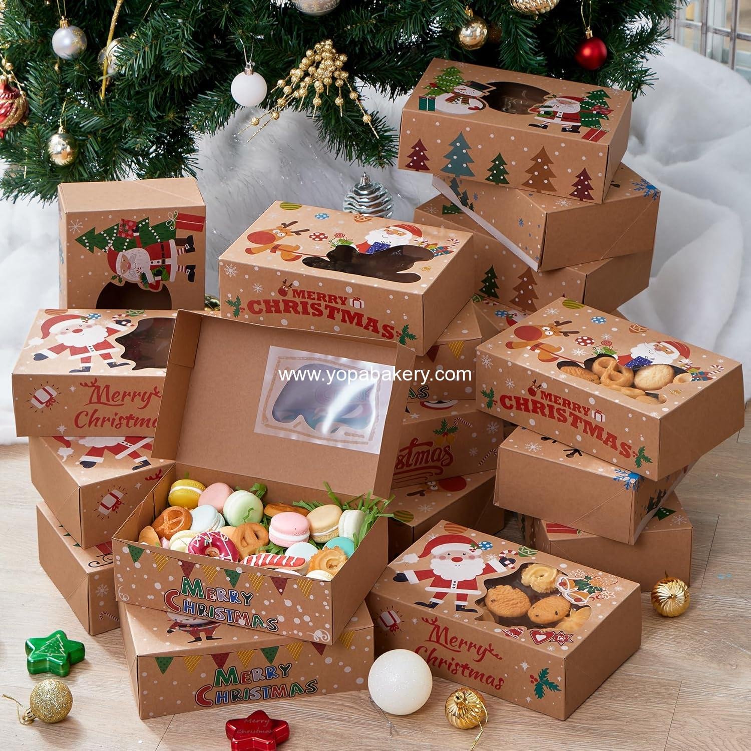 Wholesale 24PCS Christmas Cookie Boxes for Gift Giving, 8.75