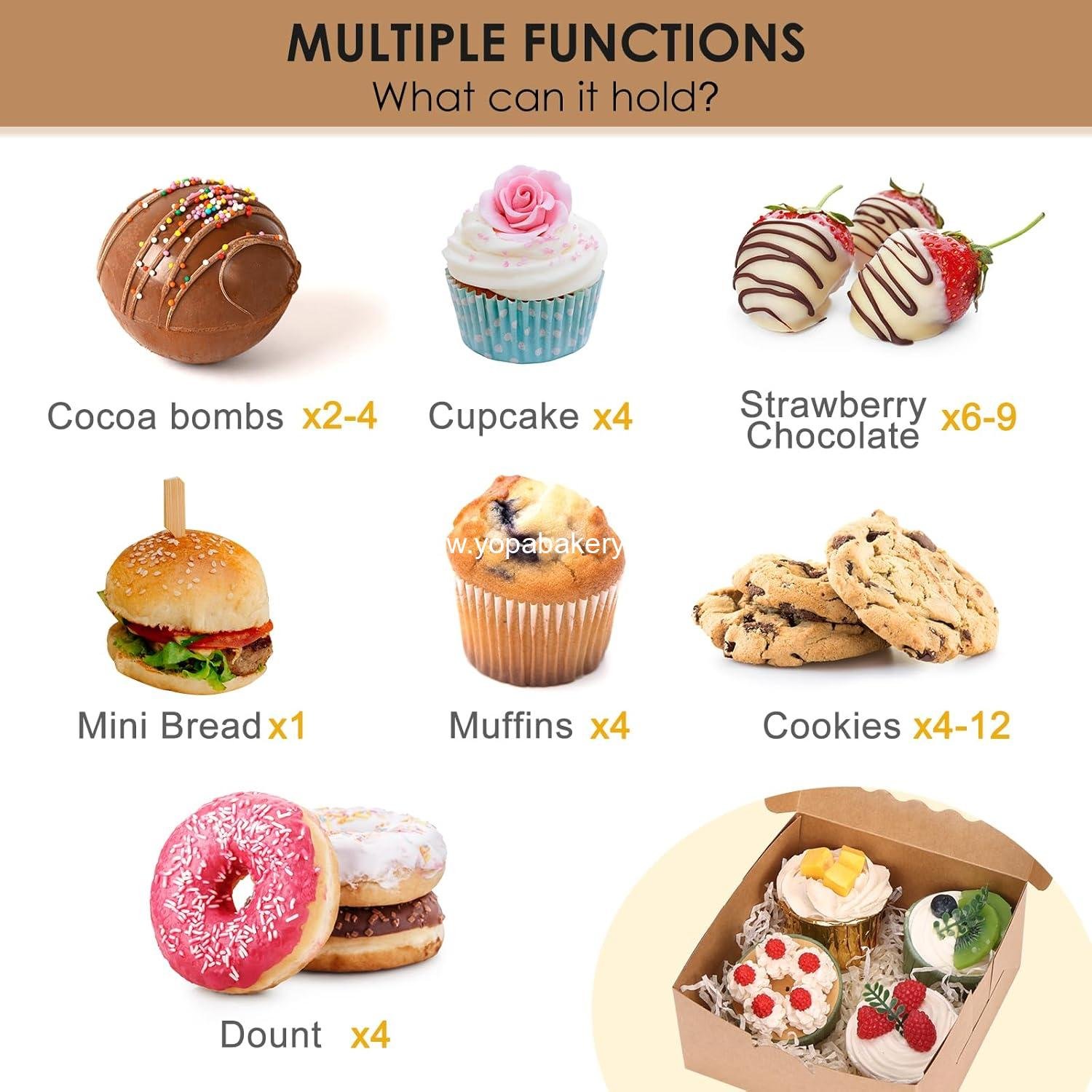 Wholesale 15pcs Cookie Boxes with Window, 6x6x3in Brown Bakery Boxes for Treats, Small Cakes, Desserts, Donuts, Pastries - Manufacturer Wholesale 15pcs Cookie Boxes with Window, 6x6x3in Brown Bakery Boxes for Treats, Small Cakes, Desserts, Donuts, Pastries - Manufacturer