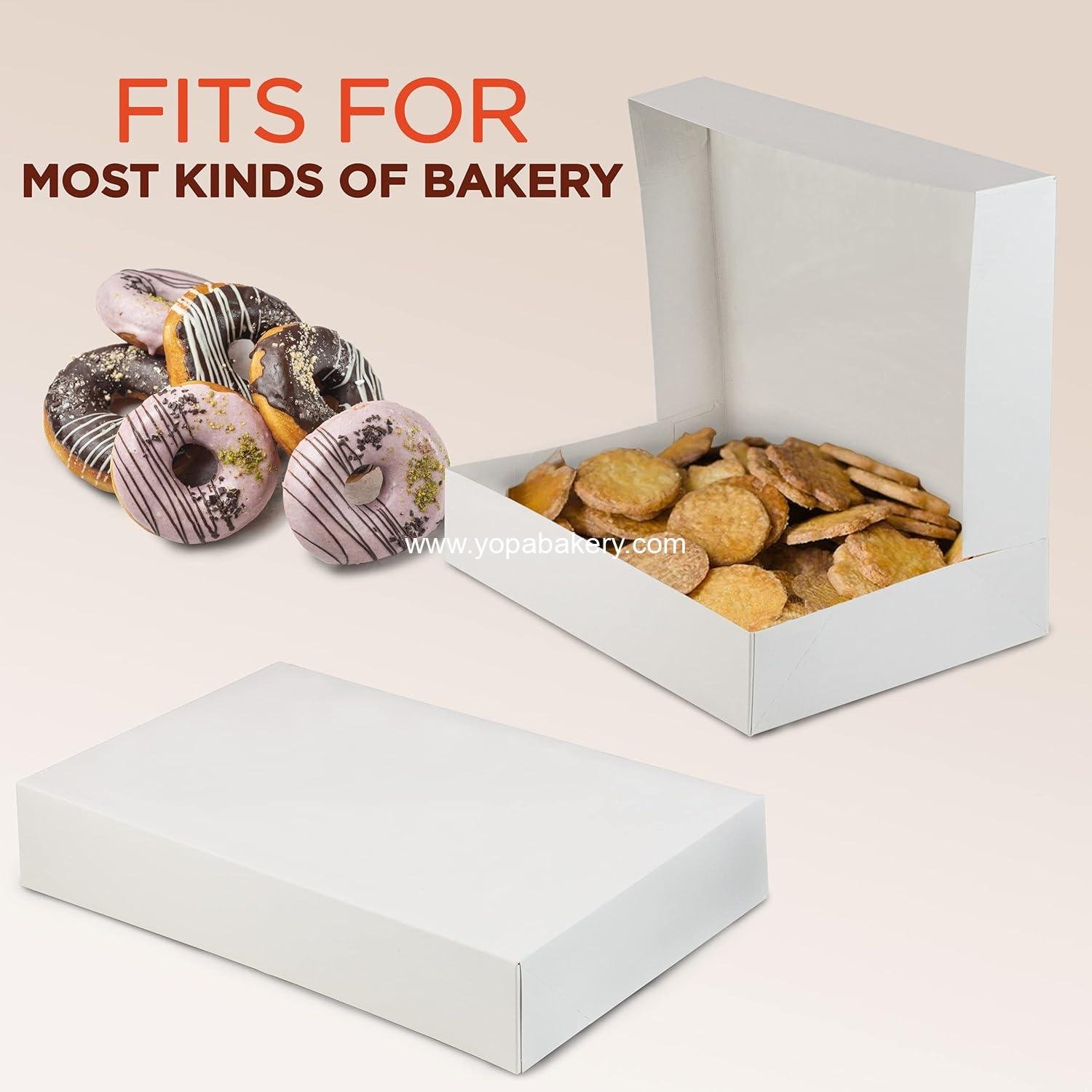 Wholesale 25 Pack Auto-Popup White Bakery Box 12x8x2.25'' - Holds 6 Donuts, Ideal for Cookies, Brownies, Pastries, and Breads - OEM Factory Wholesale 25 Pack Auto-Popup White Bakery Box 12x8x2.25'' - Holds 6 Donuts, Ideal for Cookies, Brownies, Pastries, and Breads - OEM Factory