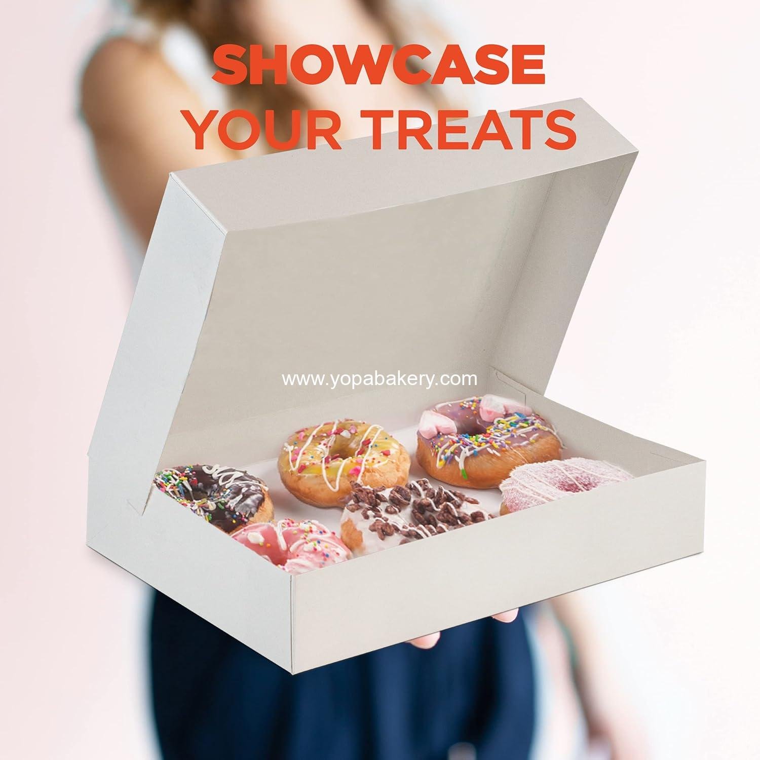 Wholesale 25 Pack Auto-Popup White Bakery Box 12x8x2.25'' - Holds 6 Donuts, Ideal for Cookies, Brownies, Pastries, and Breads - OEM Factory Wholesale 25 Pack Auto-Popup White Bakery Box 12x8x2.25'' - Holds 6 Donuts, Ideal for Cookies, Brownies, Pastries, and Breads - OEM Factory