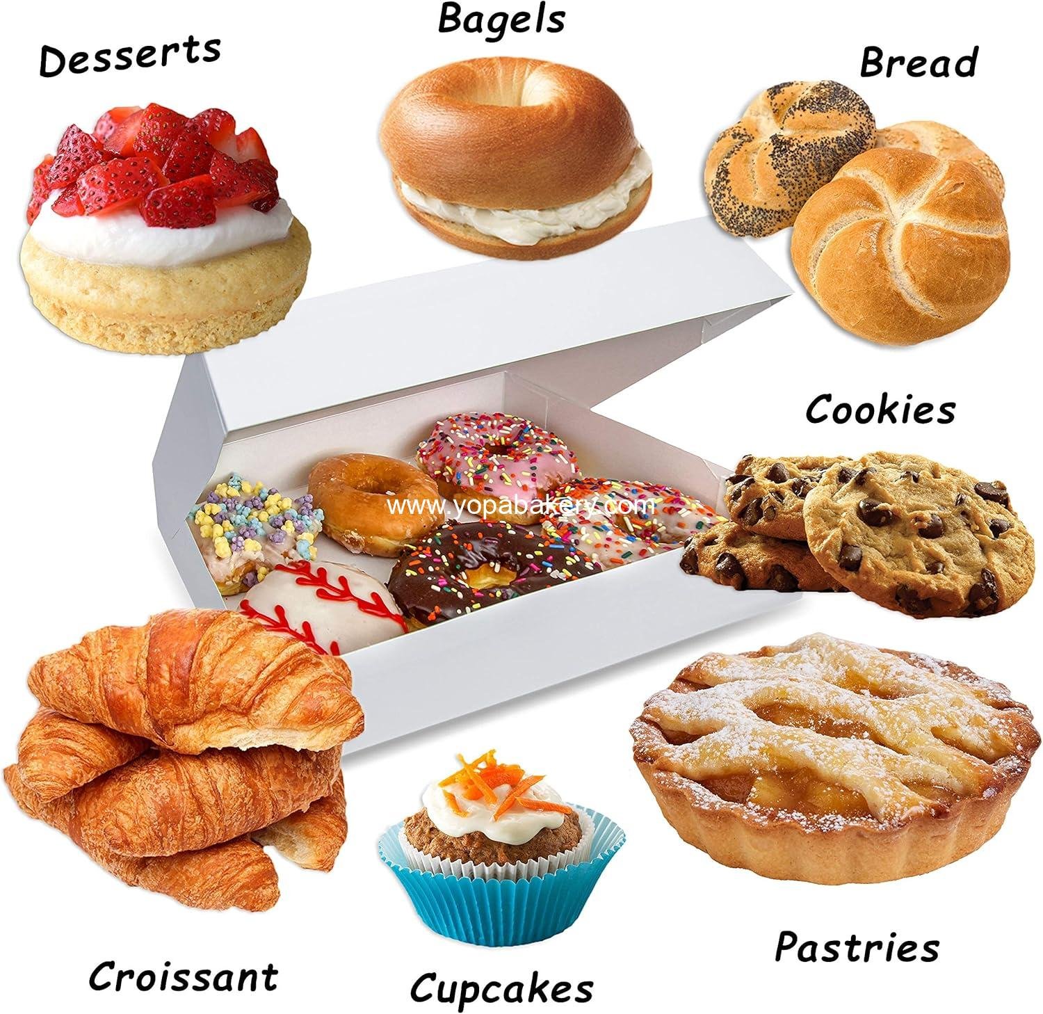 Wholesale 25 Pack Auto-Popup White Bakery Box 12x8x2.25'' - Holds 6 Donuts, Ideal for Cookies, Brownies, Pastries, and Breads - OEM Factory Wholesale 25 Pack Auto-Popup White Bakery Box 12x8x2.25'' - Holds 6 Donuts, Ideal for Cookies, Brownies, Pastries, and Breads - OEM Factory