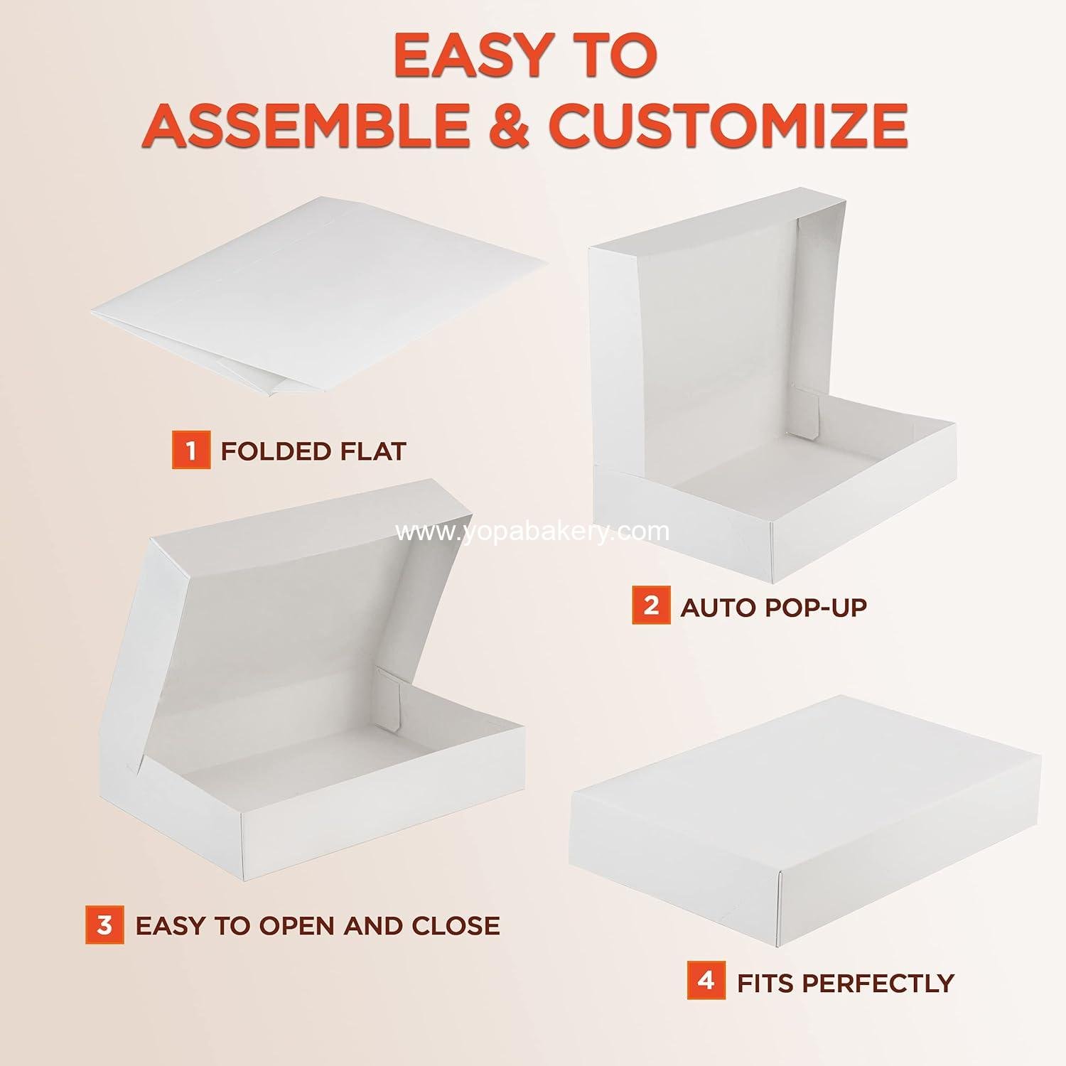 Wholesale 25 Pack Auto-Popup White Bakery Box 12x8x2.25'' - Holds 6 Donuts, Ideal for Cookies, Brownies, Pastries, and Breads - OEM Factory Wholesale 25 Pack Auto-Popup White Bakery Box 12x8x2.25'' - Holds 6 Donuts, Ideal for Cookies, Brownies, Pastries, and Breads - OEM Factory
