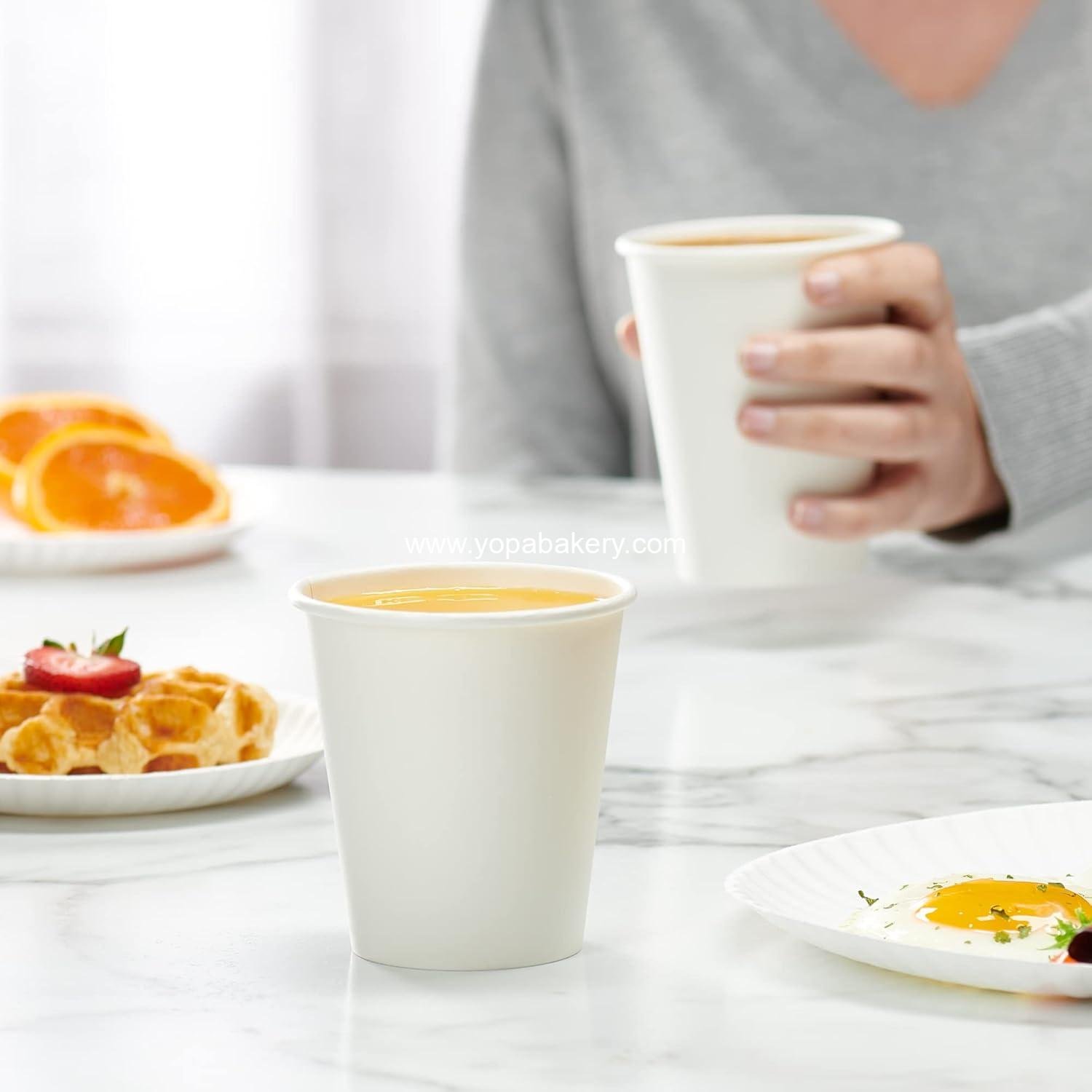 OEM White Paper Cups 12 oz - 300 Count Disposable Coffee Cups for Hot Drinks – Sturdy Eco-Friendly for Tea Cocoa & More – Factory