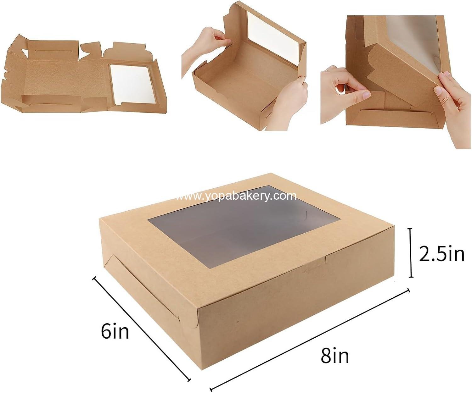 Wholesale 20pcs 8x6x2.5 Inches Brown Bakery Boxes with Window, Cookie and Treat Boxes for Cupcakes, Valentine's Day, Mother's Day, Christmas, and Holiday Gatherings Factory Wholesale 20pcs 8x6x2.5 Inches Brown Bakery Boxes with Window, Cookie and Treat Boxes for Cupcakes, Valentine's Day, Mother's Day, Christmas, and Holiday Gatherings Factory