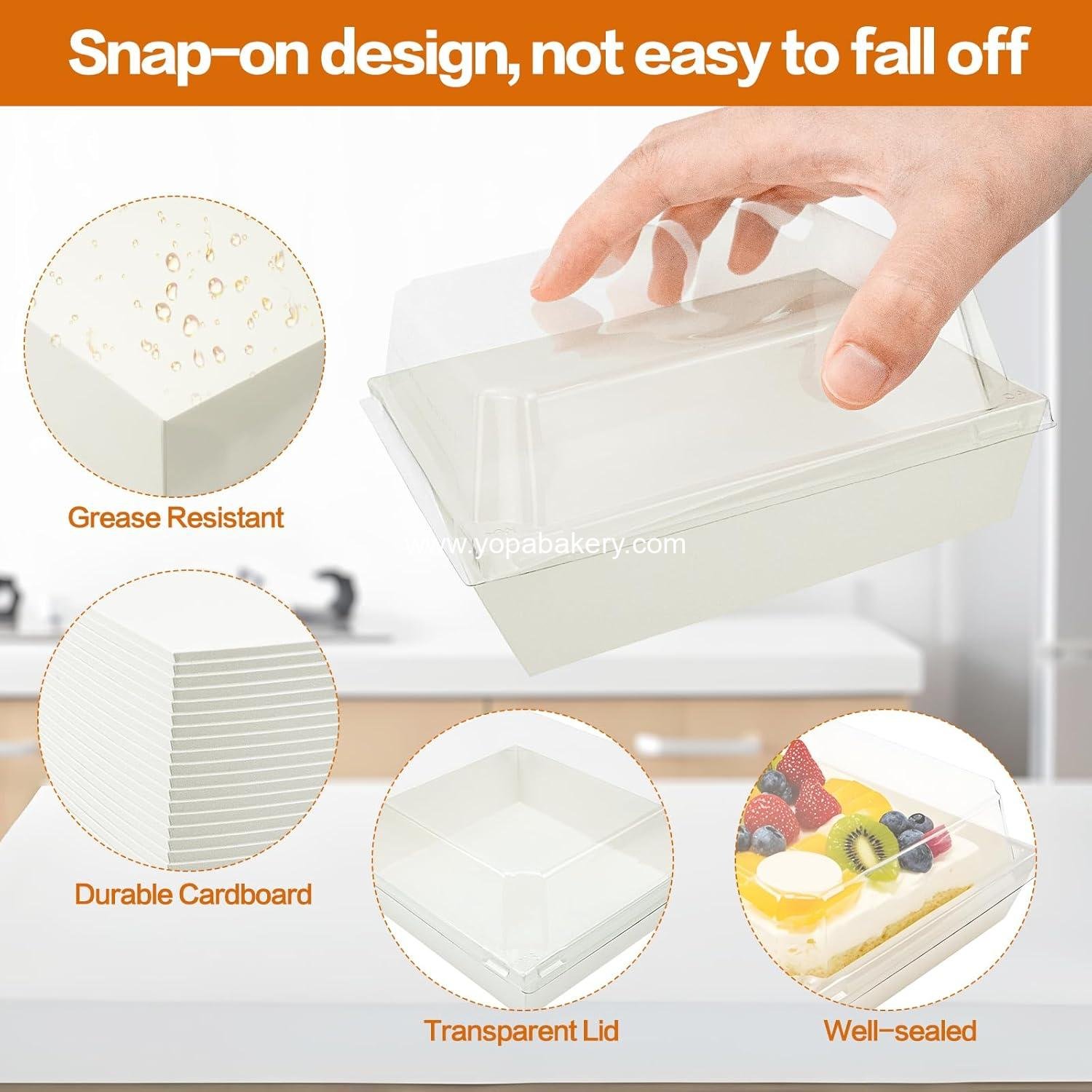 Wholesale 100 Pack Small Charcuterie Boxes with Clear Lids - 5 Inch White Disposable Square Paper Bakery Dessert Containers for Cookies, Sushi, Cake Slices, Muffins - Factory