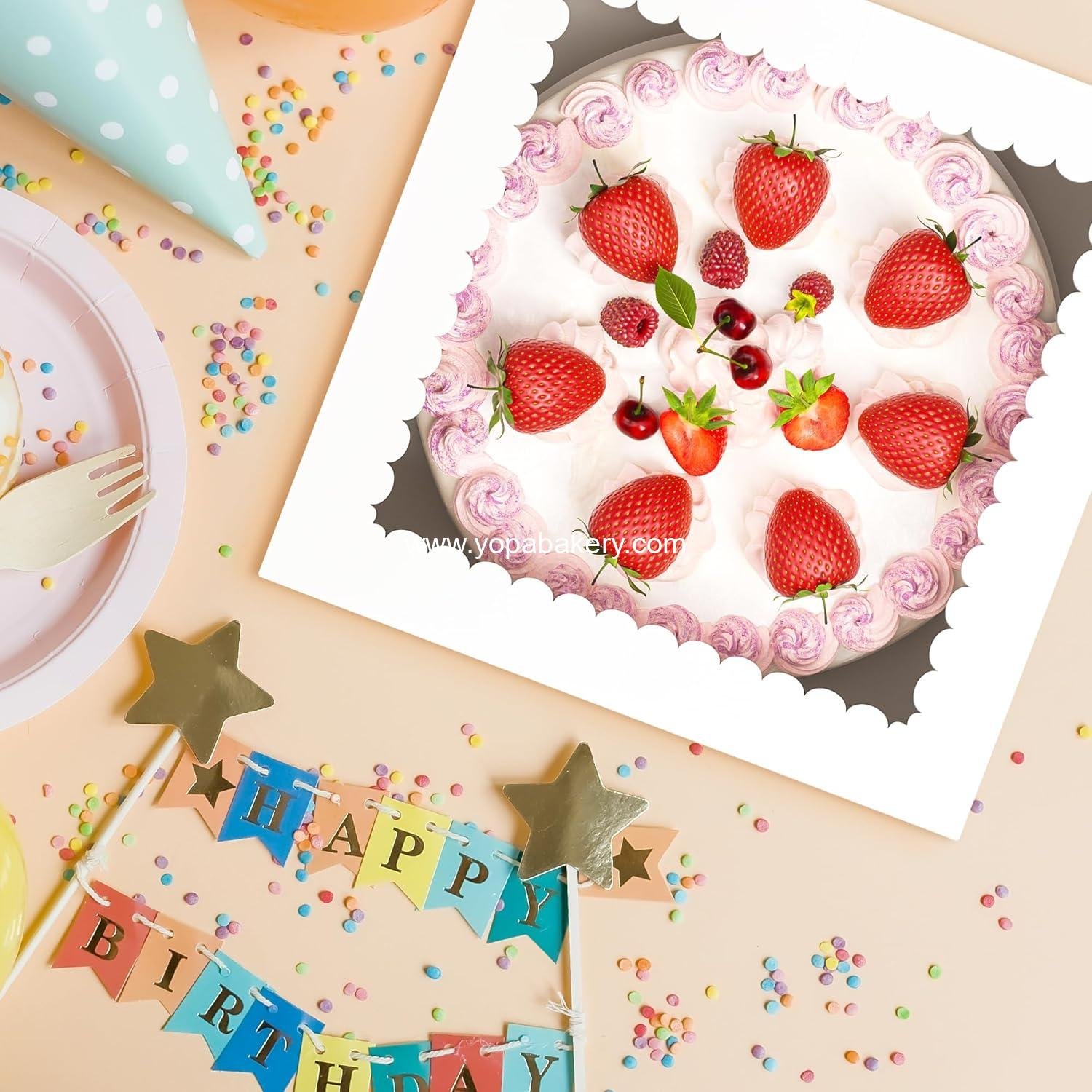 Wholesale 3 Pack Cake Boxes 10x10x8 Inches with Window, White Bakery Boxes with Cake Boards for Cakes, Cookies, Pastries, Birthday Parties, Mother's Day, Weddings Factory