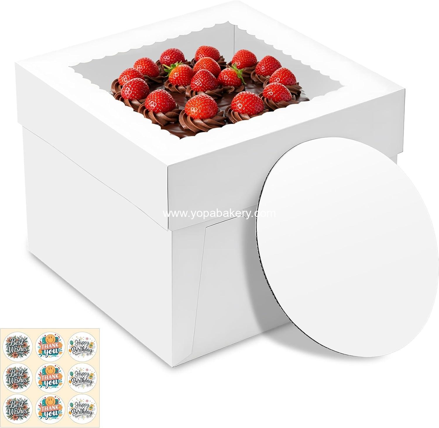 Wholesale 3 Pack Cake Boxes 10x10x8 Inches with Window, White Bakery Boxes with Cake Boards for Cakes, Cookies, Pastries, Birthday Parties, Mother's Day, Weddings Factory