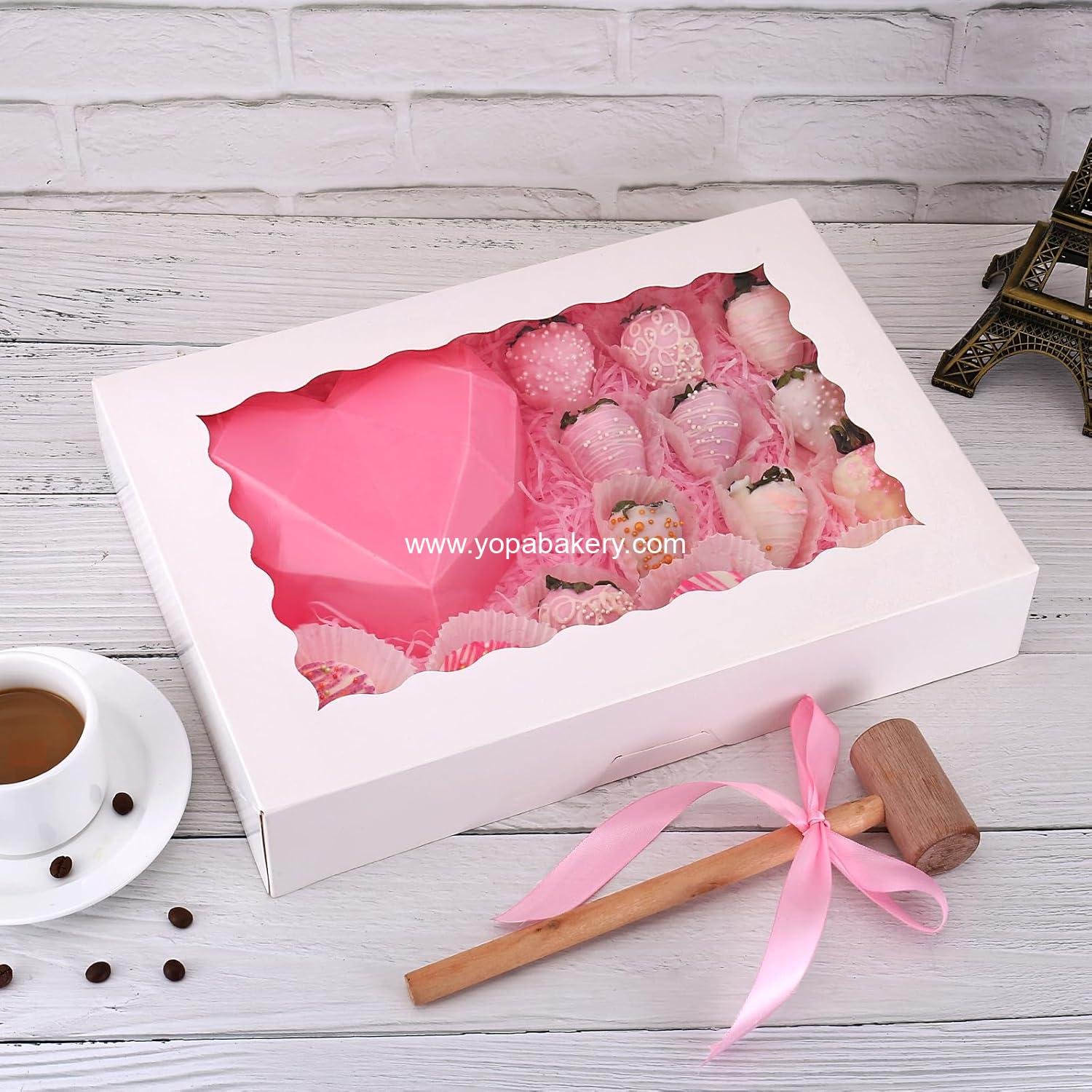 Wholesale 20-Pack Auto-Popup Bakery Boxes with Window - 14