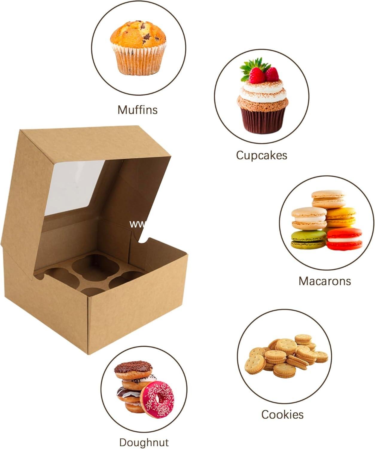 Wholesale 6x6x3 Bakery Cookie Boxes with Window, Kraft Paper Cupcake Treat Pastry Food Boxes for Baked Goods, 30 Sets Factory Wholesale 6x6x3 Bakery Cookie Boxes with Window, Kraft Paper Cupcake Treat Pastry Food Boxes for Baked Goods, 30 Sets Factory