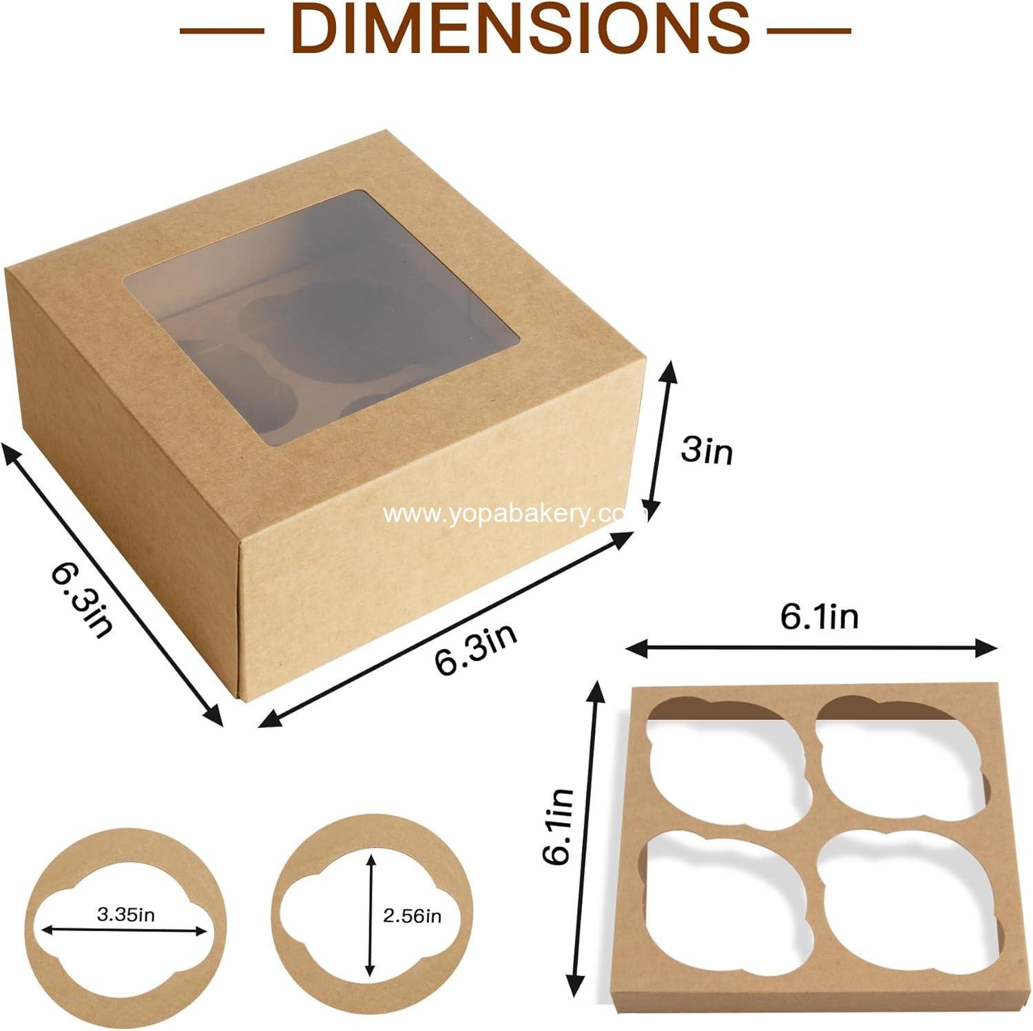Wholesale 6x6x3 Bakery Cookie Boxes with Window, Kraft Paper Cupcake Treat Pastry Food Boxes for Baked Goods, 30 Sets Factory Wholesale 6x6x3 Bakery Cookie Boxes with Window, Kraft Paper Cupcake Treat Pastry Food Boxes for Baked Goods, 30 Sets Factory