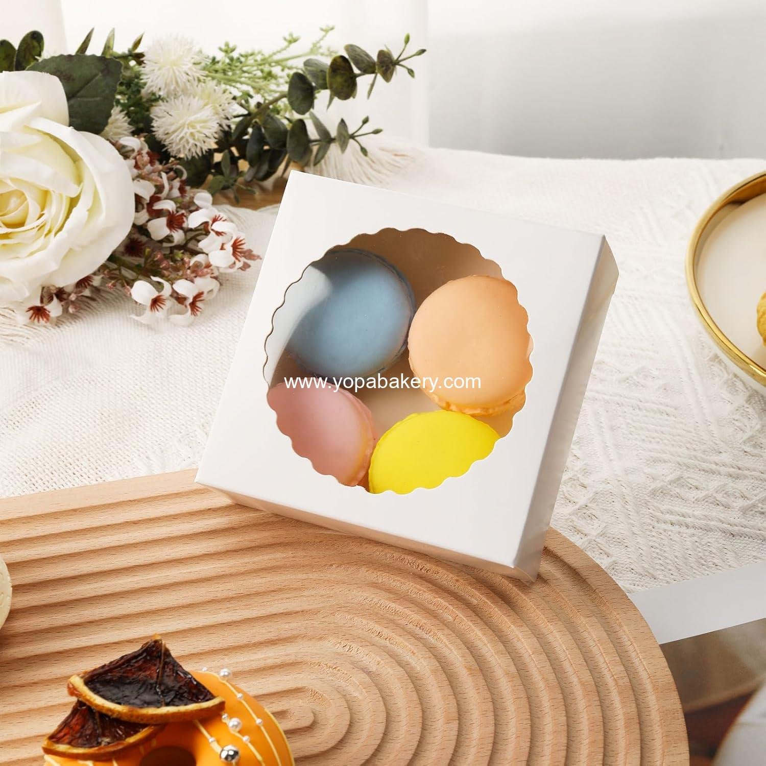 Wholesale 50Pcs Small Cookie Boxes with Window - 4.4x4.4x1.57 Inch Treat Boxes for Cookies, Donuts, Mini Desserts, Pies, Pastries, and Gifts - White Factory Wholesale 50Pcs Small Cookie Boxes with Window - 4.4x4.4x1.57 Inch Treat Boxes for Cookies, Donuts, Mini Desserts, Pies, Pastries, and Gifts - White Factory