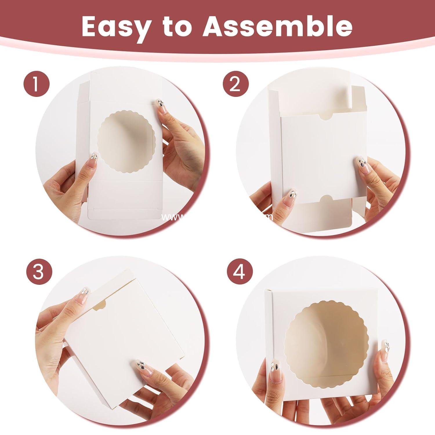 Wholesale 50Pcs Small Cookie Boxes with Window - 4.4x4.4x1.57 Inch Treat Boxes for Cookies, Donuts, Mini Desserts, Pies, Pastries, and Gifts - White Factory Wholesale 50Pcs Small Cookie Boxes with Window - 4.4x4.4x1.57 Inch Treat Boxes for Cookies, Donuts, Mini Desserts, Pies, Pastries, and Gifts - White Factory