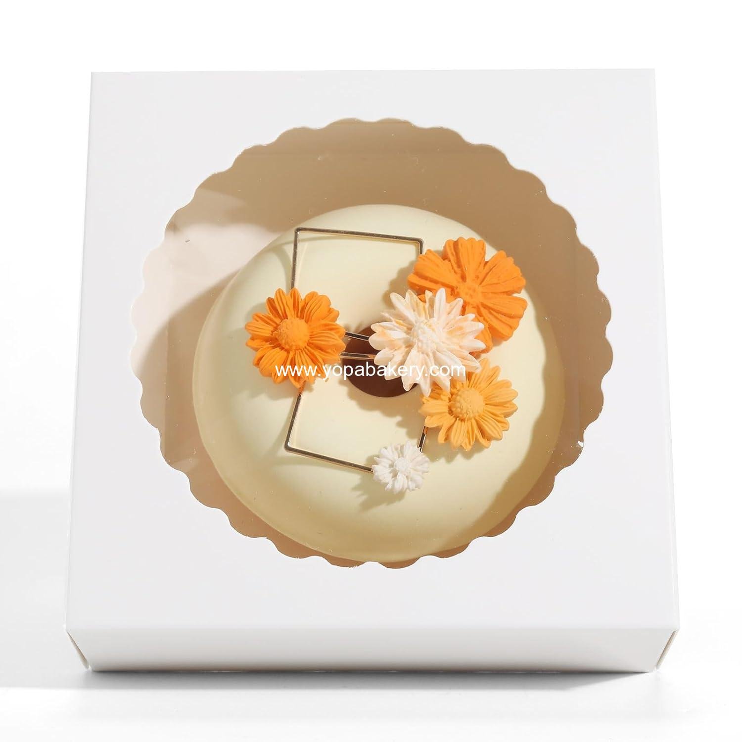 Wholesale 50Pcs Small Cookie Boxes with Window - 4.4x4.4x1.57 Inch Treat Boxes for Cookies, Donuts, Mini Desserts, Pies, Pastries, and Gifts - White Factory