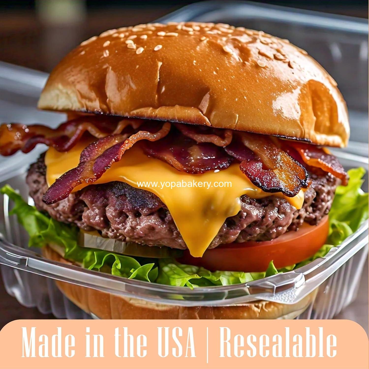 Wholesale Clear Disposable Clamshell Containers - Leak-Resistant, Durable for Delivery, Ideal for Cakes, Salads, Small Sandwiches, Personalizable (6