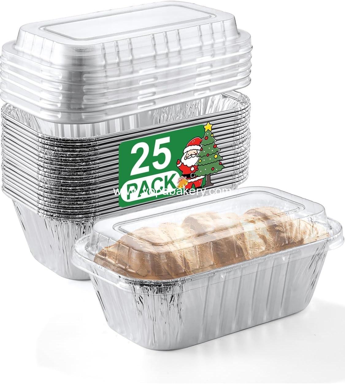 Wholesale 25 Pack 6"x3.5"x2" Disposable Aluminum Loaf Pans with Lids - Mini 1 lb Baking Containers for Cakes, Bread, Meat, and More Factory