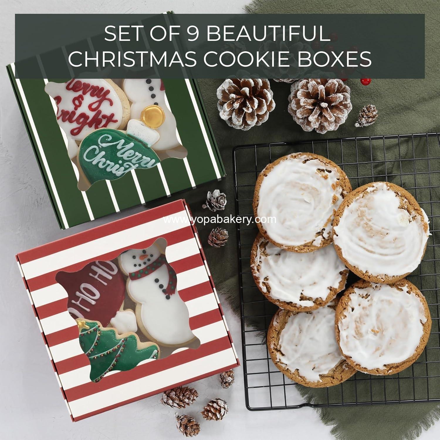 Wholesale Beautiful Christmas Cookie Boxes Set of 9 - Cute Sturdy Tins with Lids for Sharing Homemade Cookies, Candy, or Cupcakes - Perfect for Holiday Gift Giving Factory