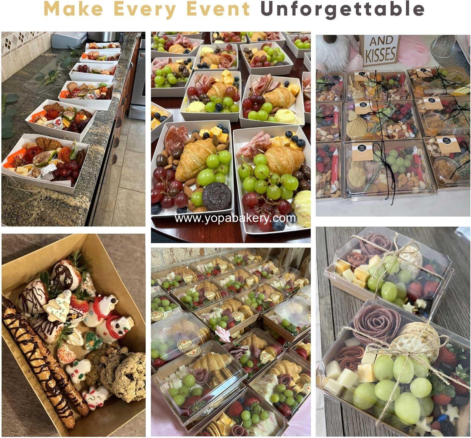 Wholesale 25 Pack 7x5 Charcuterie Boxes with Clear Lids - Individual To Go Paper Containers for Desserts, Cookies, and Charcuterie Accessories - Factory Wholesale 25 Pack 7x5 Charcuterie Boxes with Clear Lids - Individual To Go Paper Containers for Desserts, Cookies, and Charcuterie Accessories - Factory