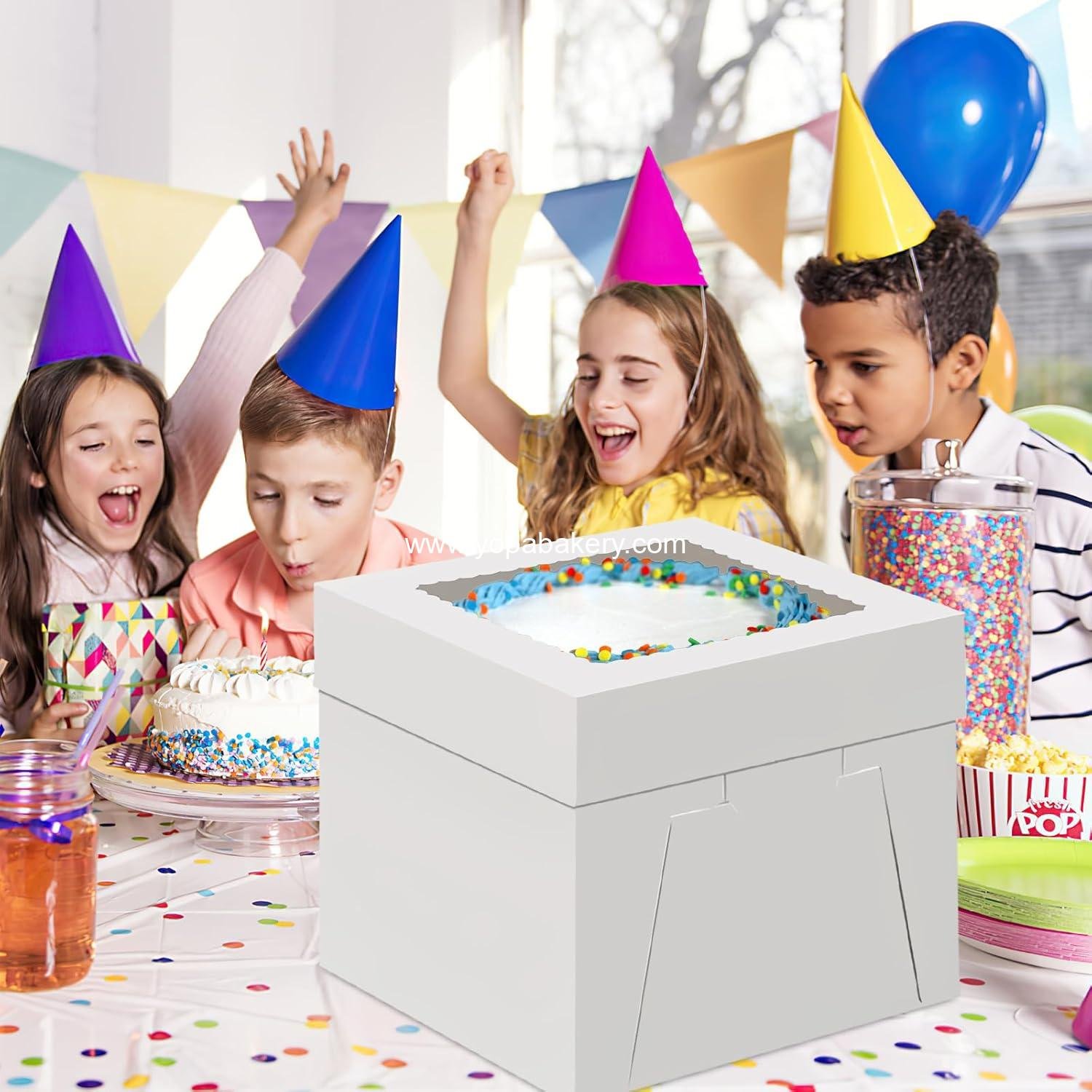 Wholesale 10 Inch Cake Box with Cake Boards - 2 Pack Disposable Cake Carrier for Cookies, Pies, Cupcakes, Pastries (10×10×8 Inches) with Window - Factory