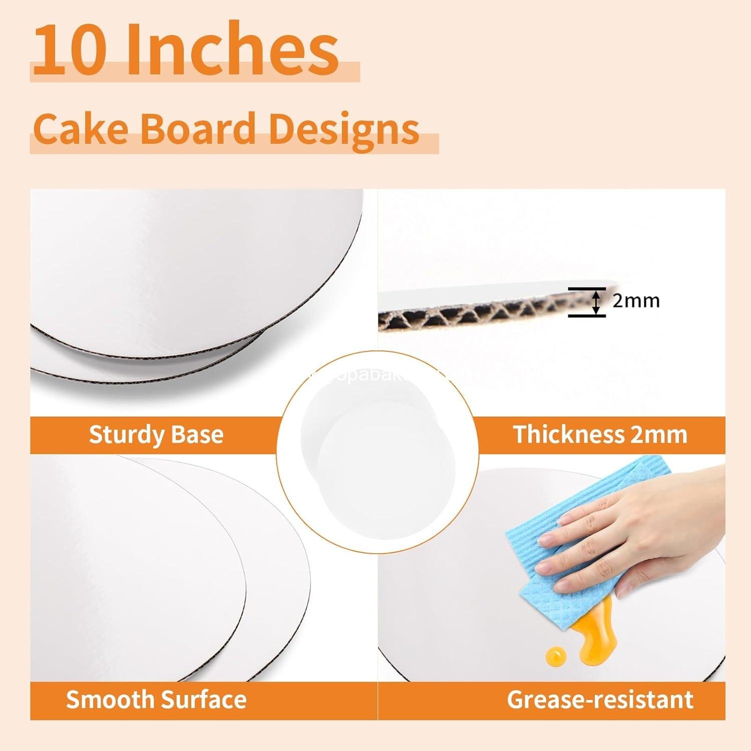 Wholesale 10 Inch Cake Box with Cake Boards - 2 Pack Disposable Cake Carrier for Cookies, Pies, Cupcakes, Pastries (10×10×8 Inches) with Window - Factory