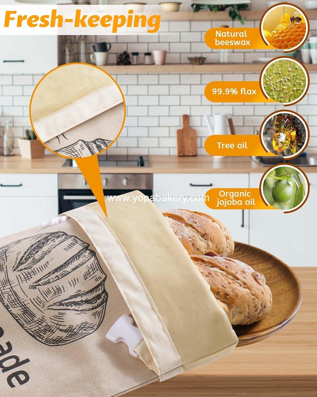 Wholesale 2 Pack Beeswax Bread Bags for Sourdough, Reusable Organic Linen Food Storage Cloth Bag 17 x 12.6 Inches – Freezer-Friendly & Freshness Preservation Factory Wholesale 2 Pack Beeswax Bread Bags for Sourdough, Reusable Organic Linen Food Storage Cloth Bag 17 x 12.6 Inches – Freezer-Friendly & Freshness Preservation Factory