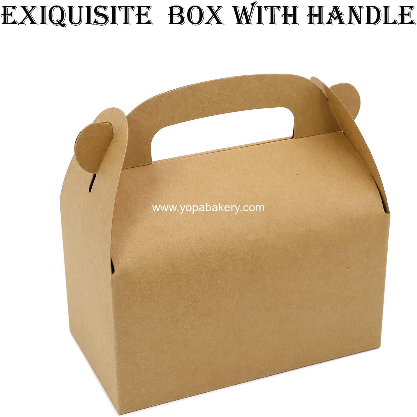 Wholesale 24-Pack Brown Party Favor Treat Boxes - Goodie Gable Paper Gift Boxes with Handles for Birthdays, Baby Showers, and Fun Parties - Factory Wholesale 24-Pack Brown Party Favor Treat Boxes - Goodie Gable Paper Gift Boxes with Handles for Birthdays, Baby Showers, and Fun Parties - Factory