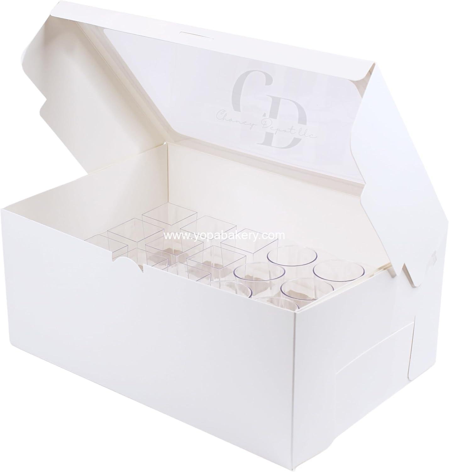 Wholesale Dessert Shooter Box for 24, Sturdy White Cake Box - Pack of 5, Factory