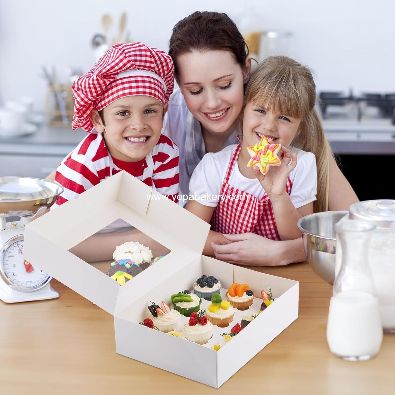 Wholesale Cupcake Boxes, 2 Pack Disposable Cupcake Containers, Food-Grade Carrier for 12 Count with Window and Inserts, Transport Holders for Muffins, Cookies, and Desserts (White) - Factory Wholesale Cupcake Boxes, 2 Pack Disposable Cupcake Containers, Food-Grade Carrier for 12 Count with Window and Inserts, Transport Holders for Muffins, Cookies, and Desserts (White) - Factory