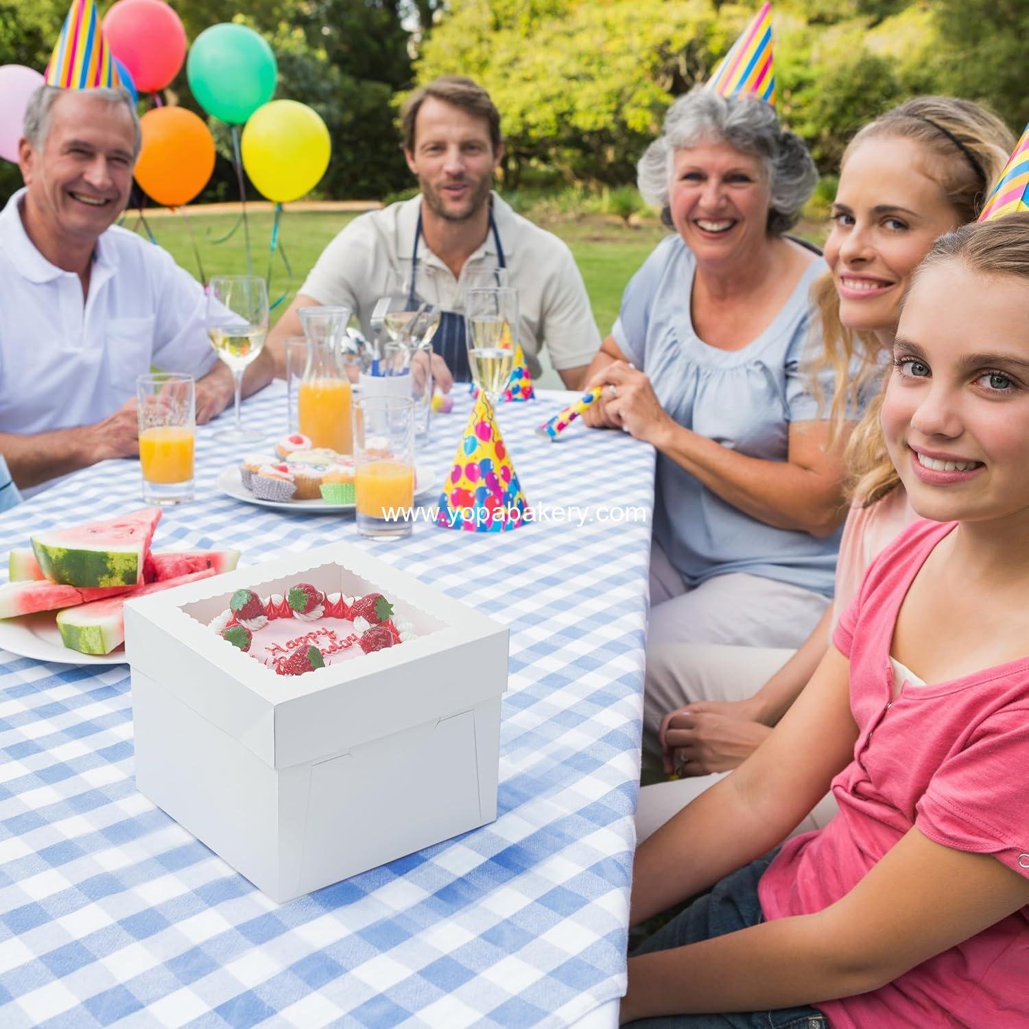 Wholesale 3 Pack Cake Boxes, 10x10x8 Inch Tall White Bakery Boxes with Window, Disposable Cake Containers with Lids for Cakes, Donuts, Pies, Cookies, Weddings, Birthdays, Parties - Factory Wholesale 3 Pack Cake Boxes, 10x10x8 Inch Tall White Bakery Boxes with Window, Disposable Cake Containers with Lids for Cakes, Donuts, Pies, Cookies, Weddings, Birthdays, Parties - Factory