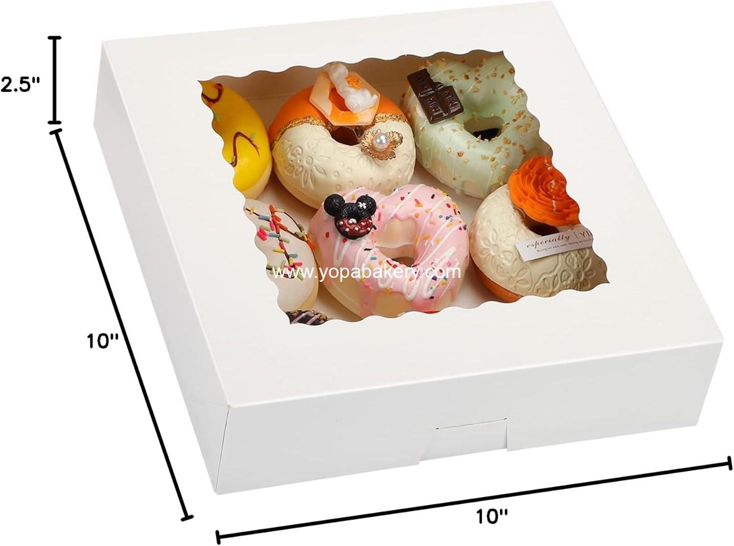 Wholesale 24pcs Bakery Boxes, 10x10x2.5 Inches Auto-Popup Pie Boxes for Cookies, Chocolate Covered Strawberries, Pies, Donuts, Muffins Factory