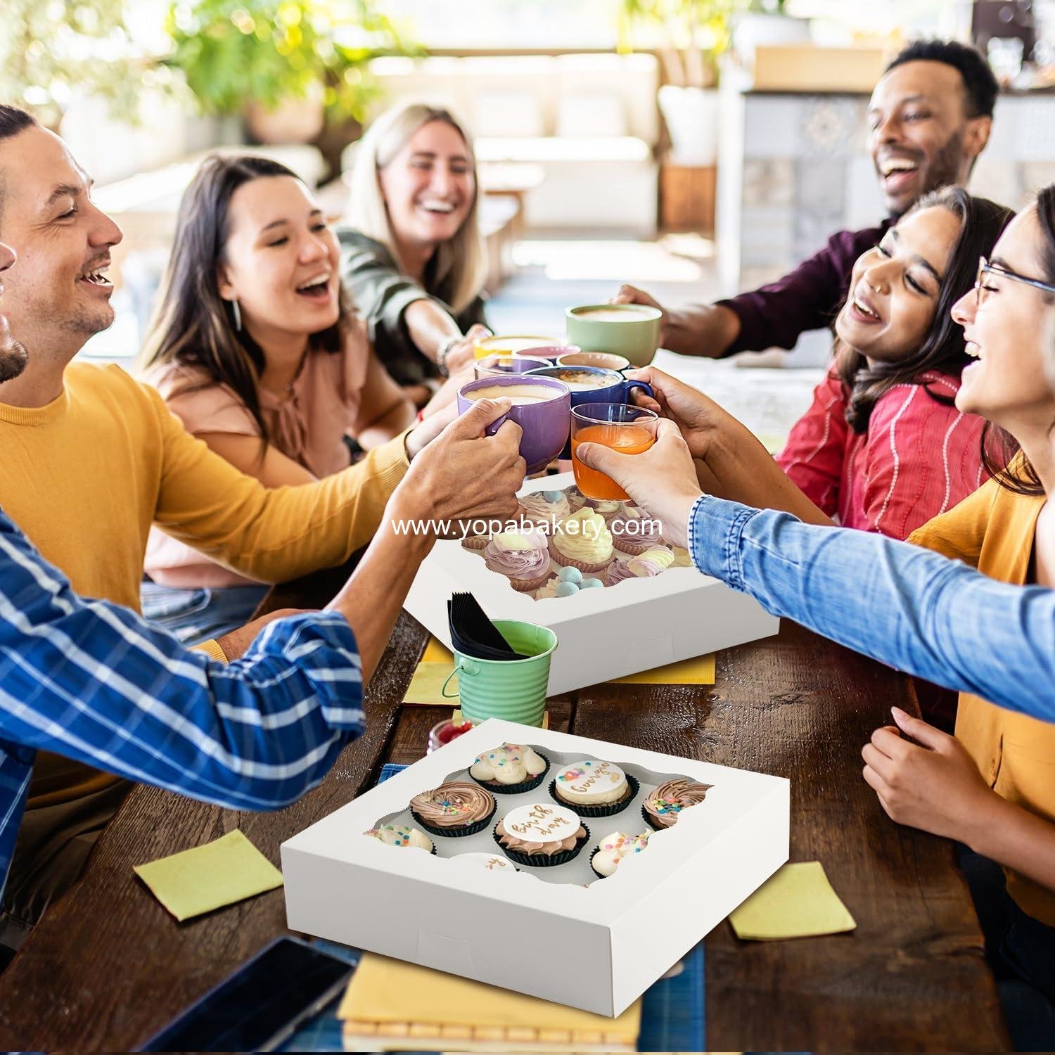 Wholesale 24pcs Bakery Boxes, 10x10x2.5 Inches Auto-Popup Pie Boxes for Cookies, Chocolate Covered Strawberries, Pies, Donuts, Muffins Factory