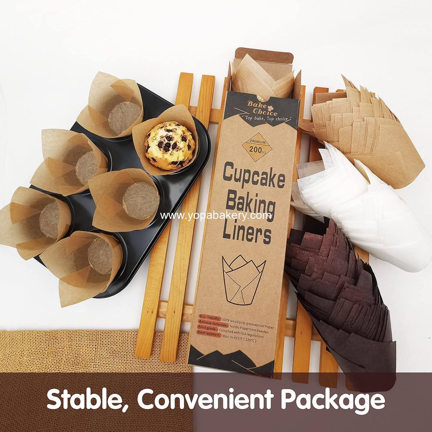 Wholesale 200pcs Natural Tulip Cupcake Liners Unbleached European Parchment Baking Cups Muffin Wrappers for Parties and Christmas Factory Wholesale 200pcs Natural Tulip Cupcake Liners Unbleached European Parchment Baking Cups Muffin Wrappers for Parties and Christmas Factory