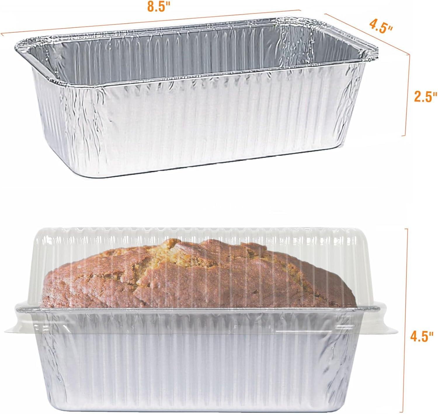 Wholesale Disposable Loaf Pans with Lids, 55 Pack, 8.5x4.5 Heavy-duty Aluminum Foil Bread Pans for Baking, Food Storage, and Take-out - Factory Wholesale Disposable Loaf Pans with Lids, 55 Pack, 8.5x4.5 Heavy-duty Aluminum Foil Bread Pans for Baking, Food Storage, and Take-out - Factory