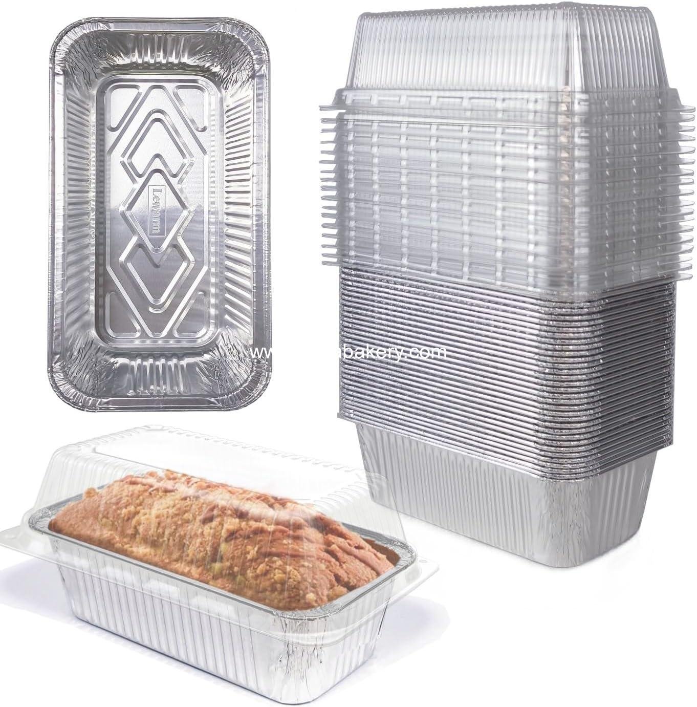 Disposable Loaf Pans With Lids Bakeware Set, 2lb, 55 Pack, 8.5x4.5 Heavy-duty Aluminum Foil Bread pan, Food Storage Container, Perfect for Baking, Storing & Take-out