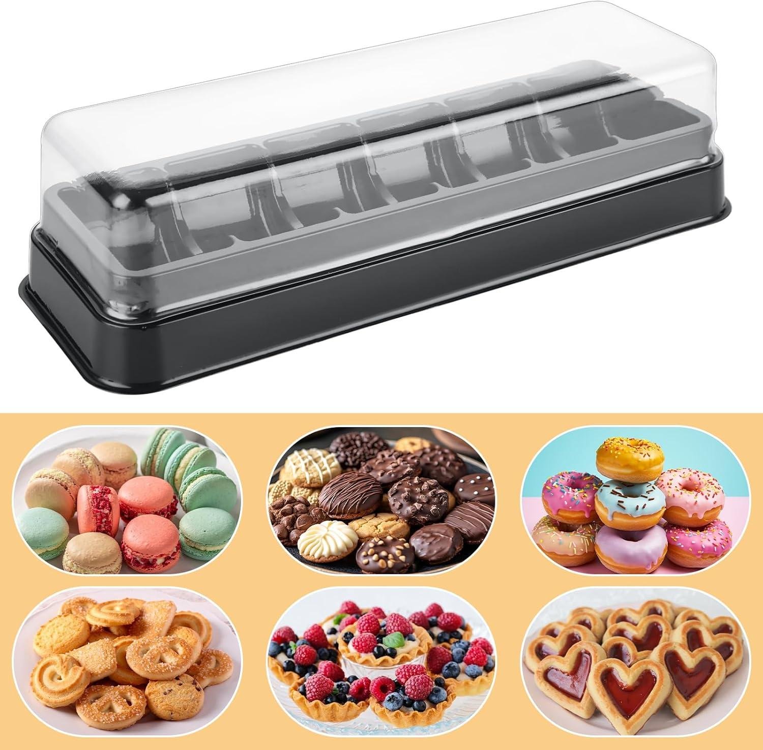 Wholesale 100 Pack Macaron Box with Clear Lids, 6-Grid Macaron Containers for Dessert Display, Ideal for Chocolate and Candy Party Favors - Factory